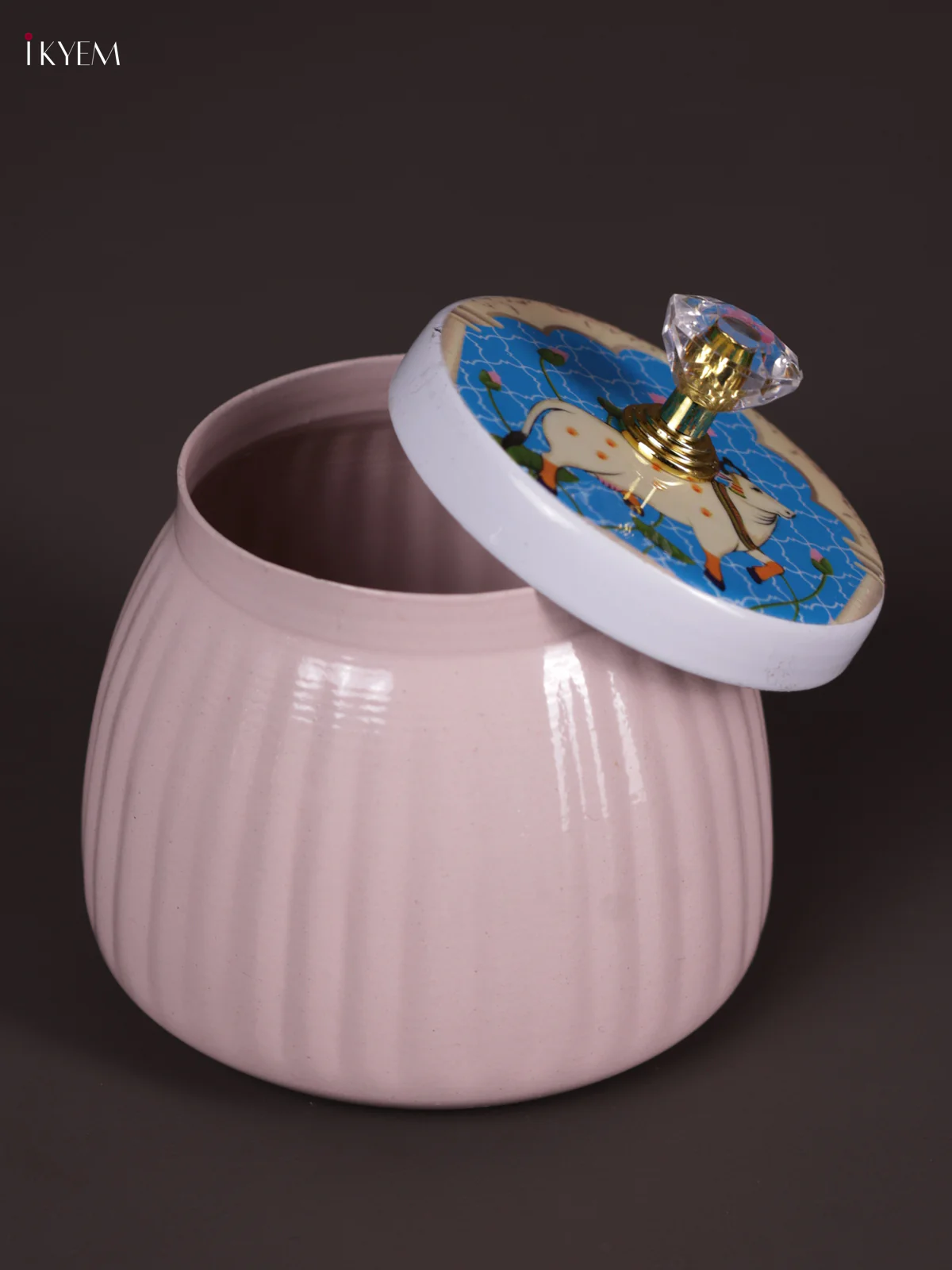 Metal Line Nuts Jar - baby Pink - KEA2641 - Image 2