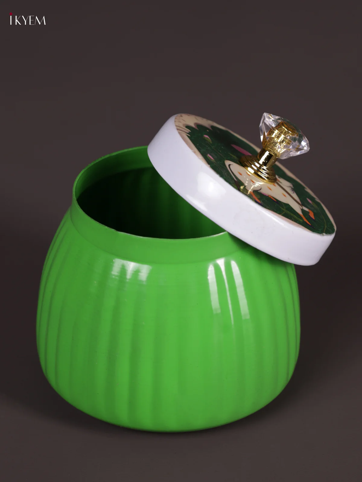 Metal Line Nuts Jar - Royal Green - KEA2644 - Image 2