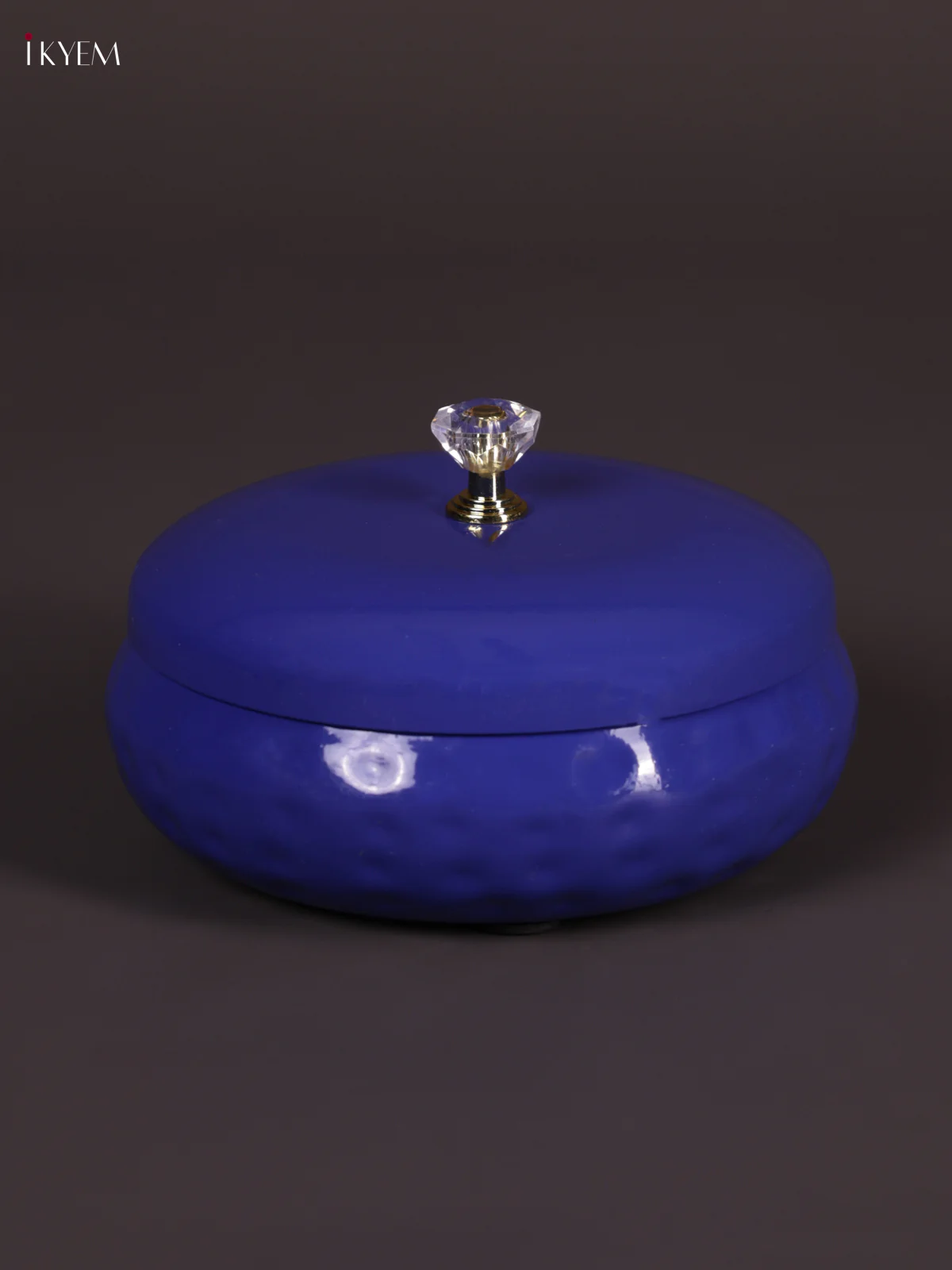 Metal Round Nuts Jar - (5x5) Blue - KEA2647