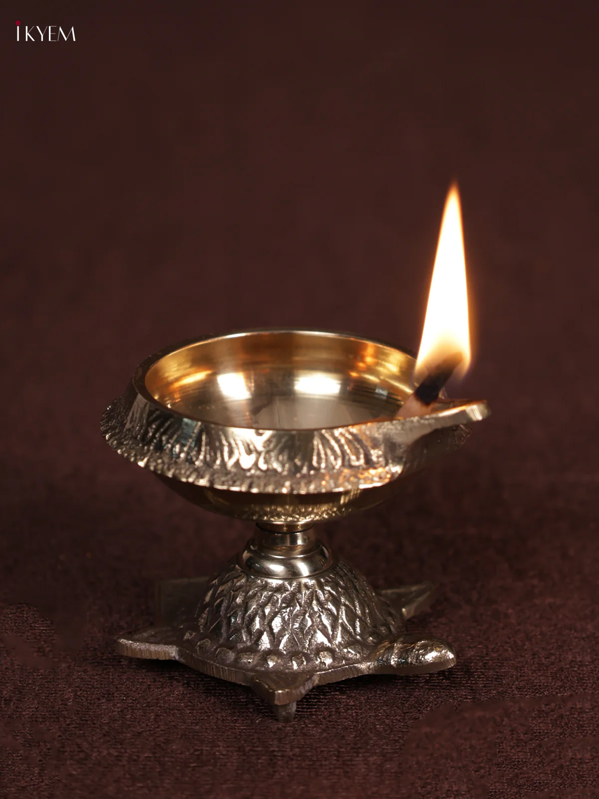 Brass Diya with Tortoise Base - KEA2904