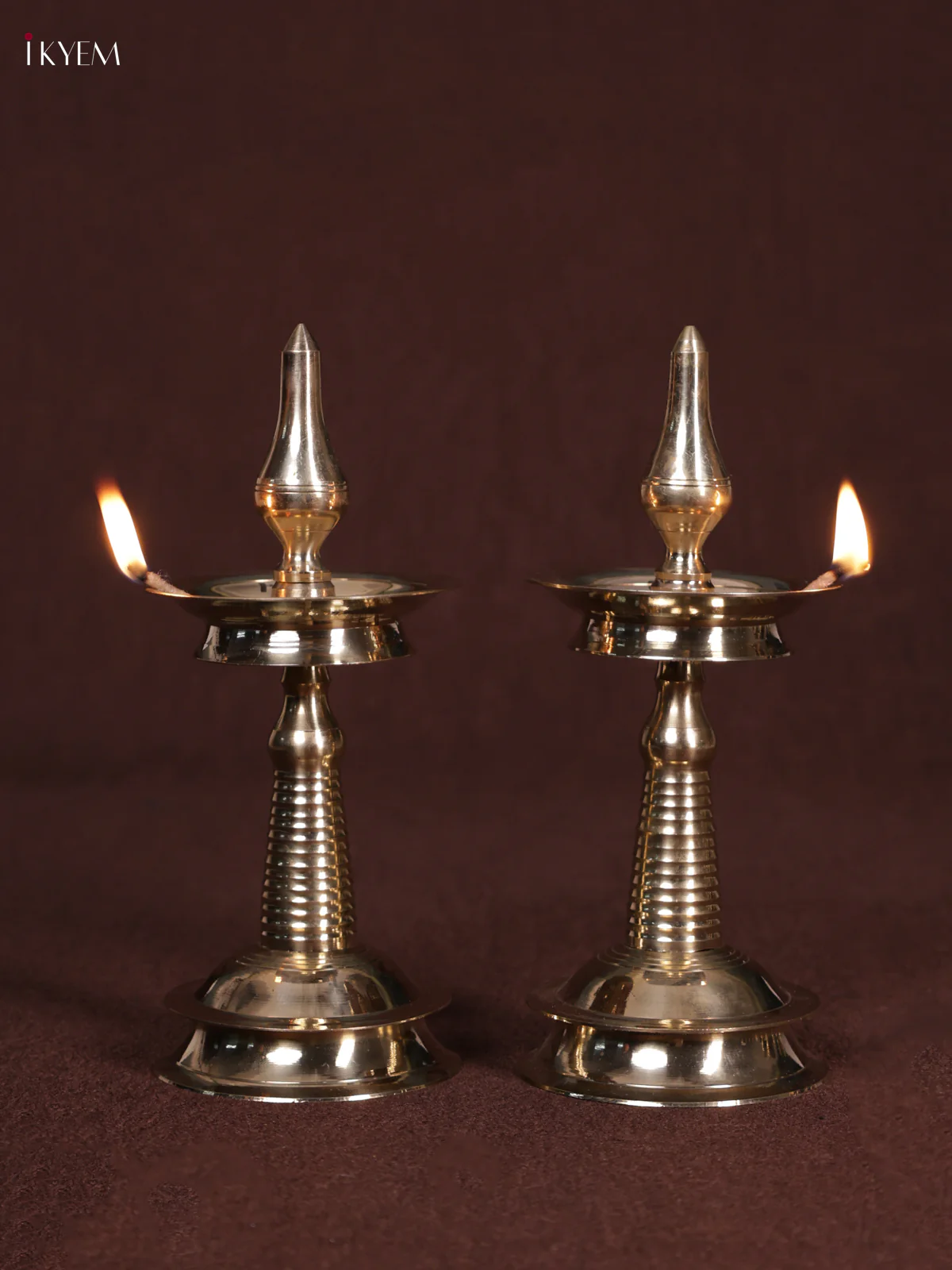 Brass Kerala Diya Set of 2 - 6 Inch - KEA2907
