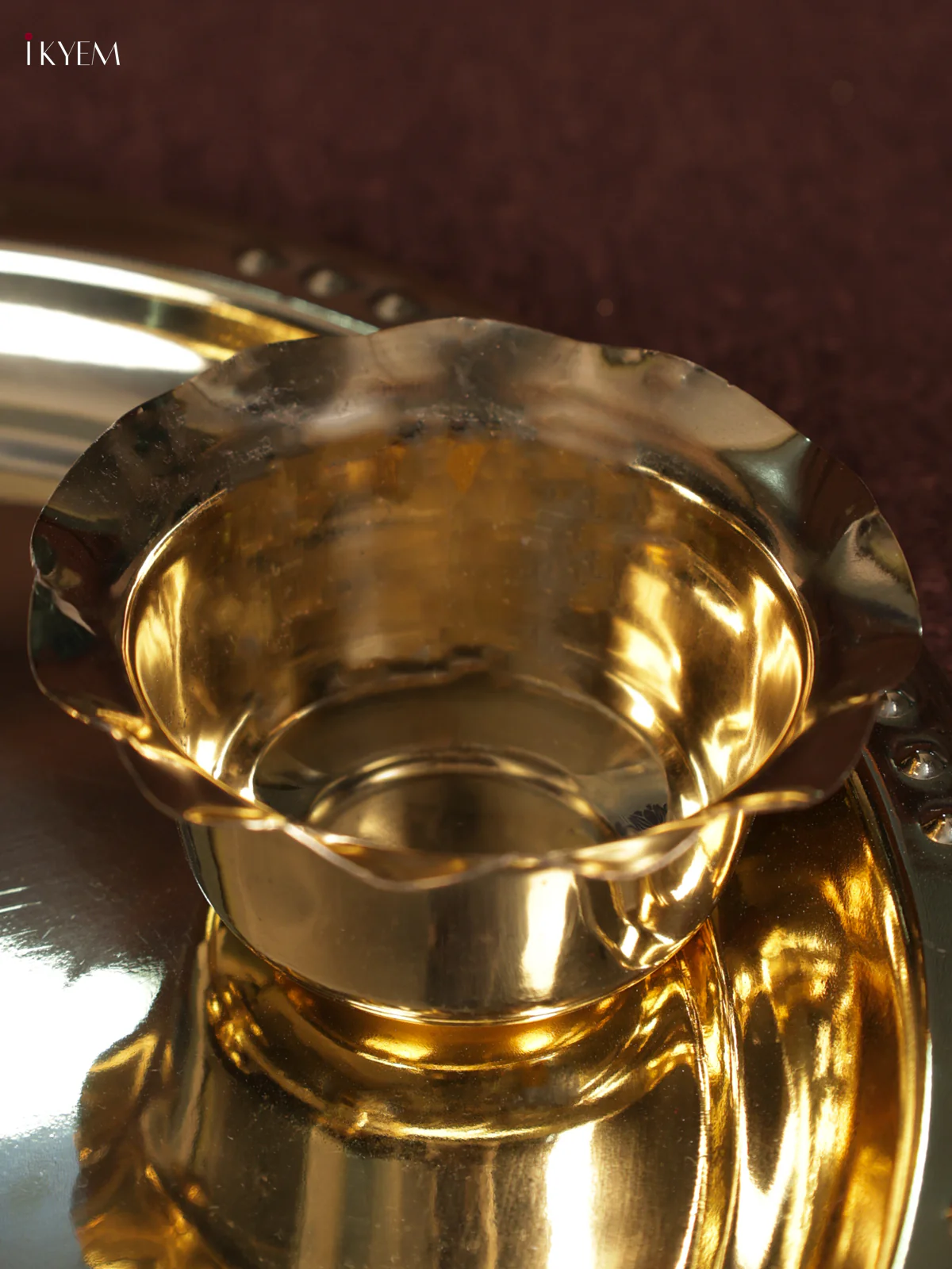 Brass Pooja Thali Set - 11x11 Big - Image 3