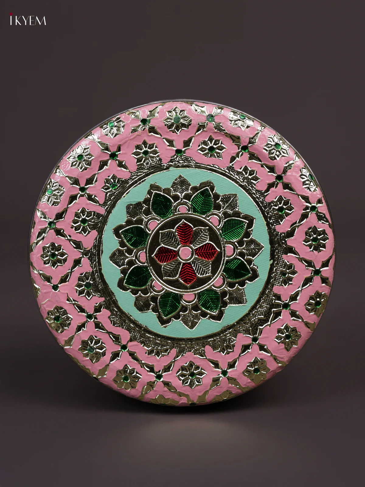 Meenakari Steel Box - Pink - 6.5 inch - KEA3015 - Image 3