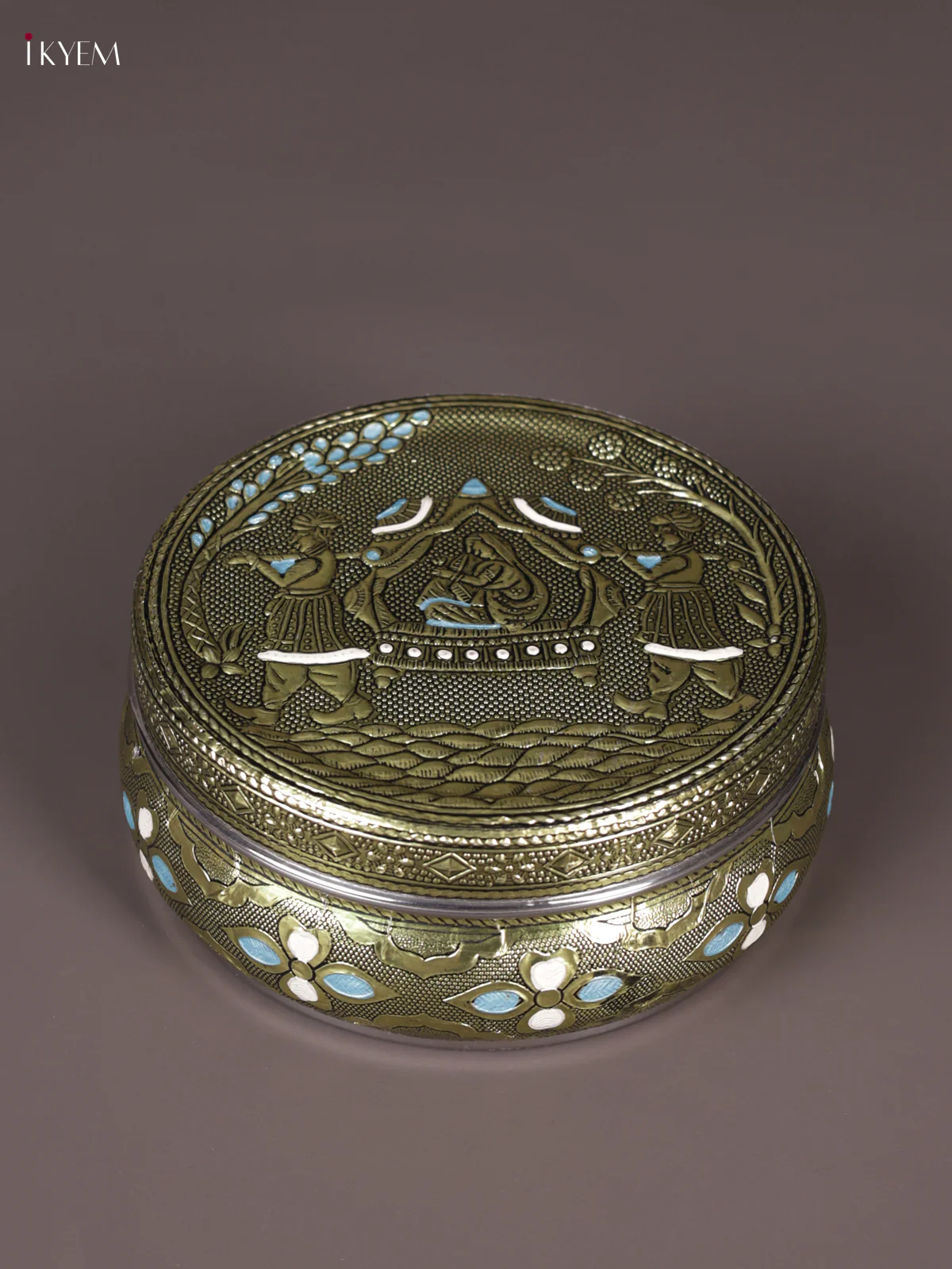 Meenakari Dabba Pallaku Design - (6×6) - KEA3024
