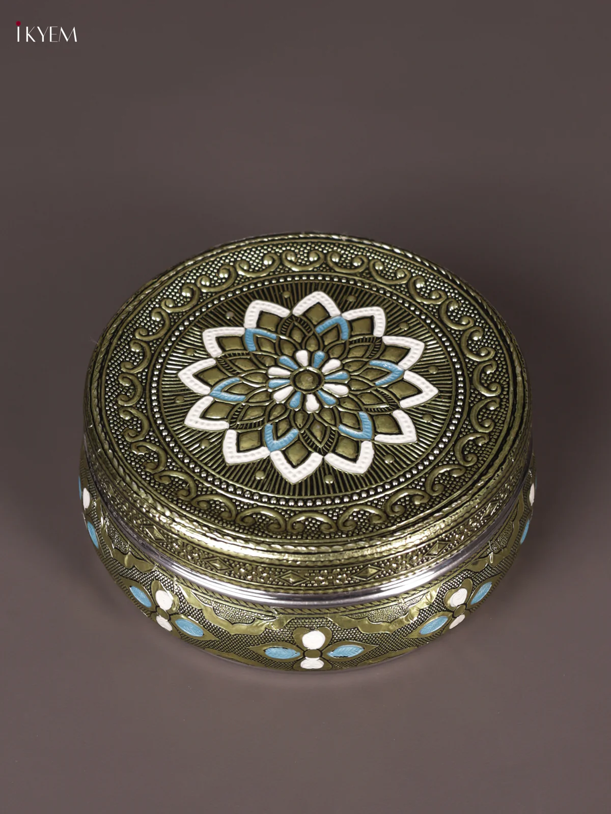 Meenakari Dabba Floral Design - (6×6) - KEA3026