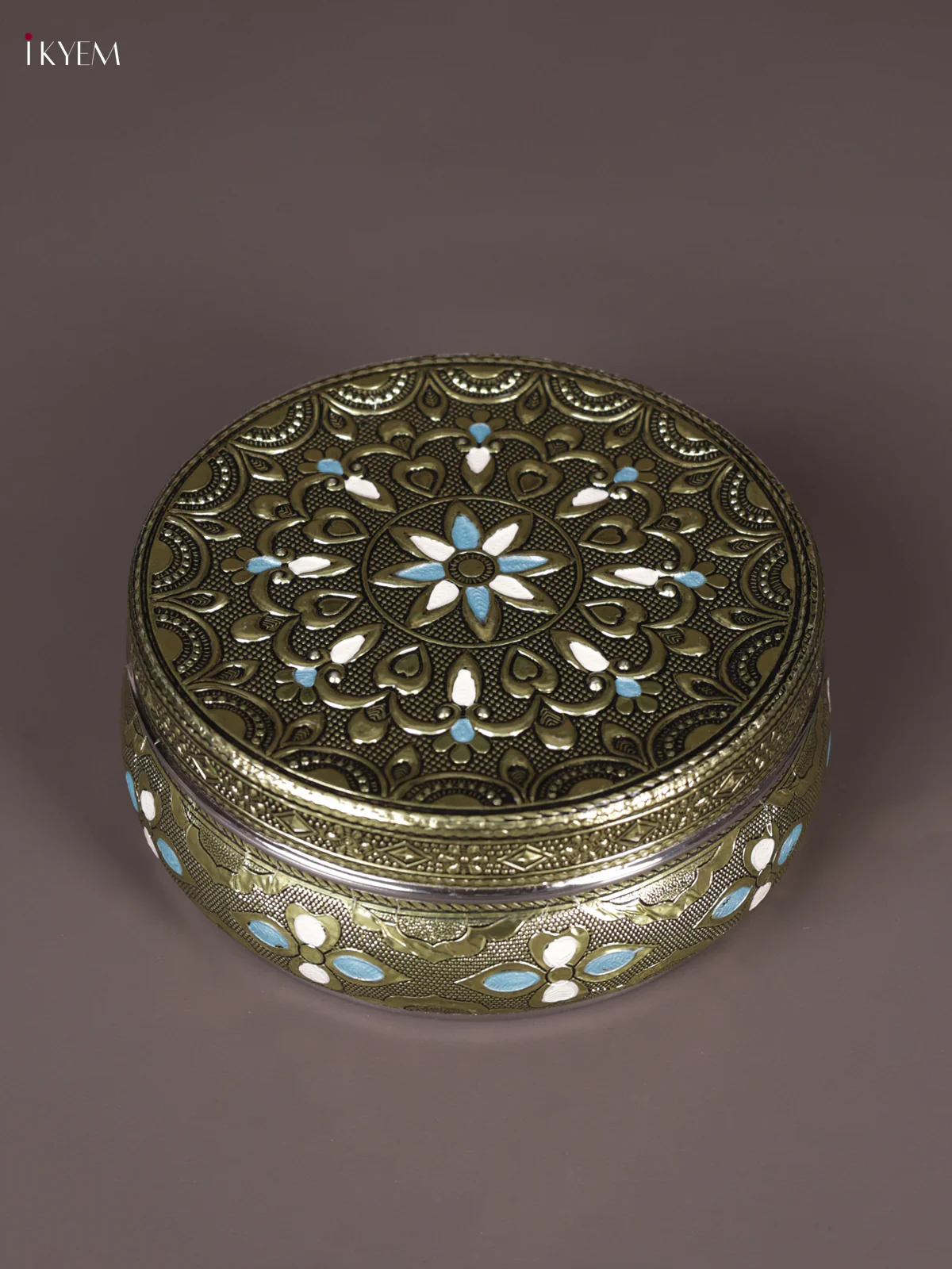 Meenakari Dabba Flower Design - (6×6) - KEA3028