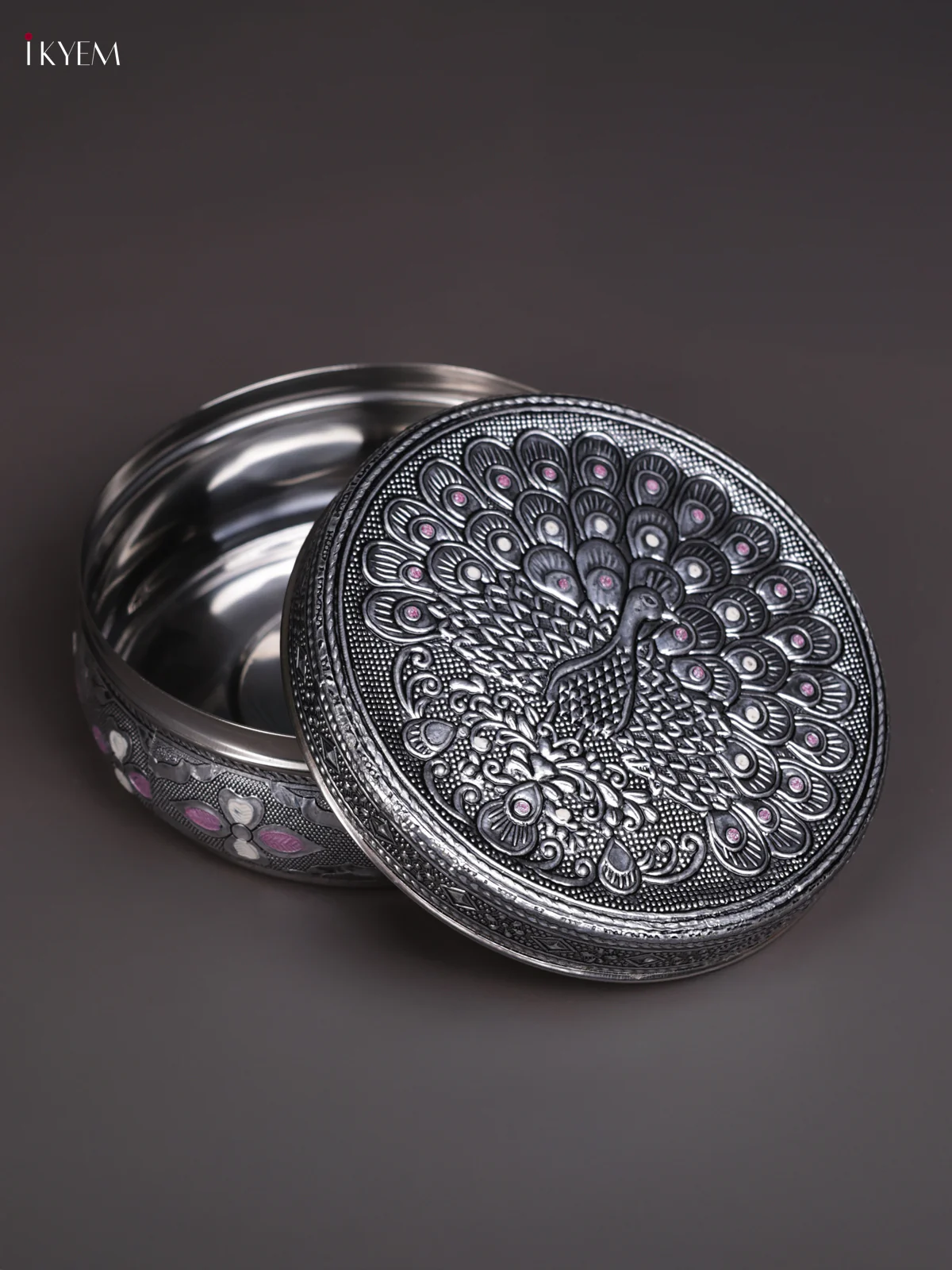 Meenakari Steel Box Peacock - Design - (6×6) - KEA3031 - Image 2