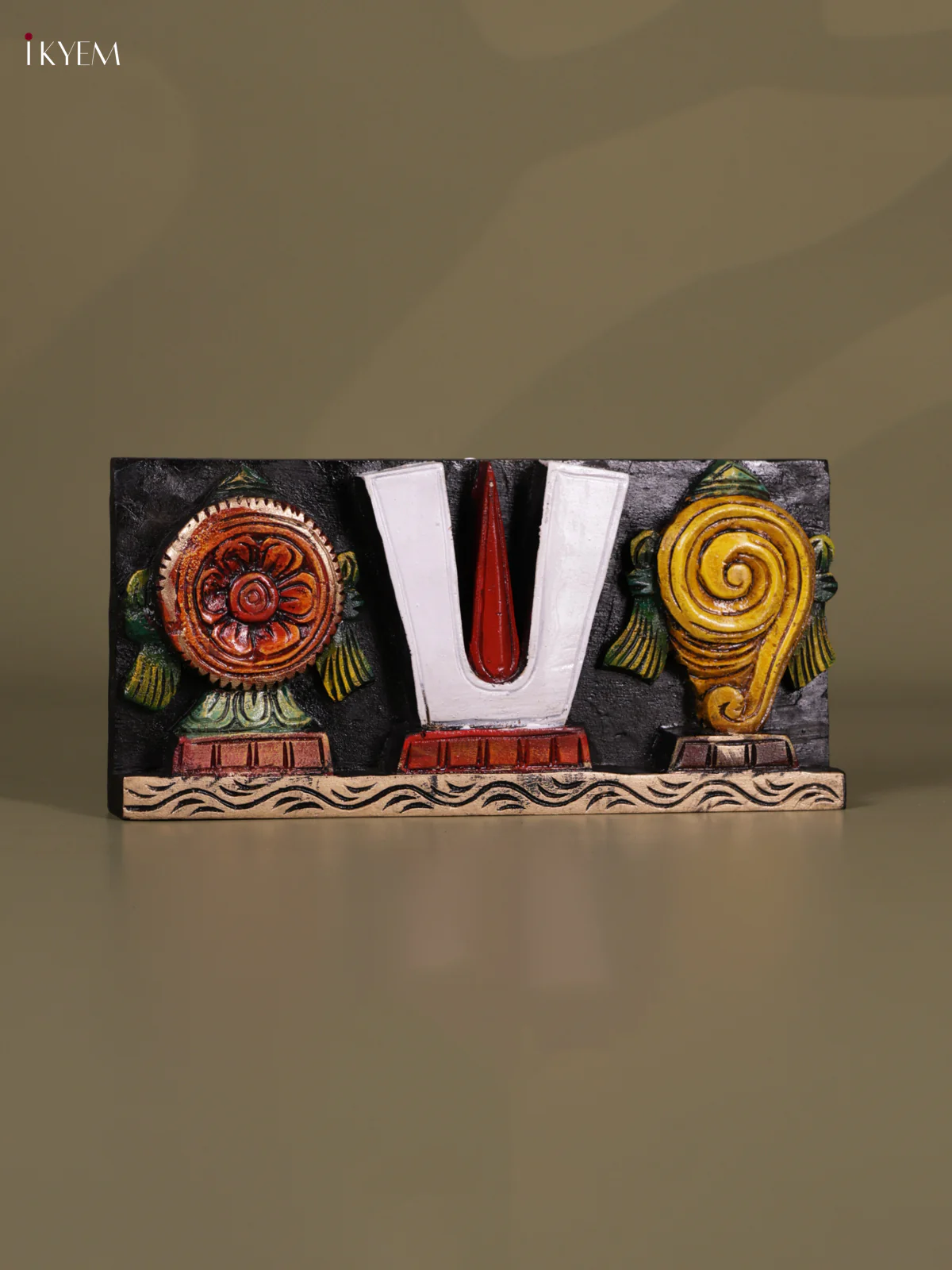 Wooden Hand Carved Painted - Namam Panel - KEB0620 - Image 4