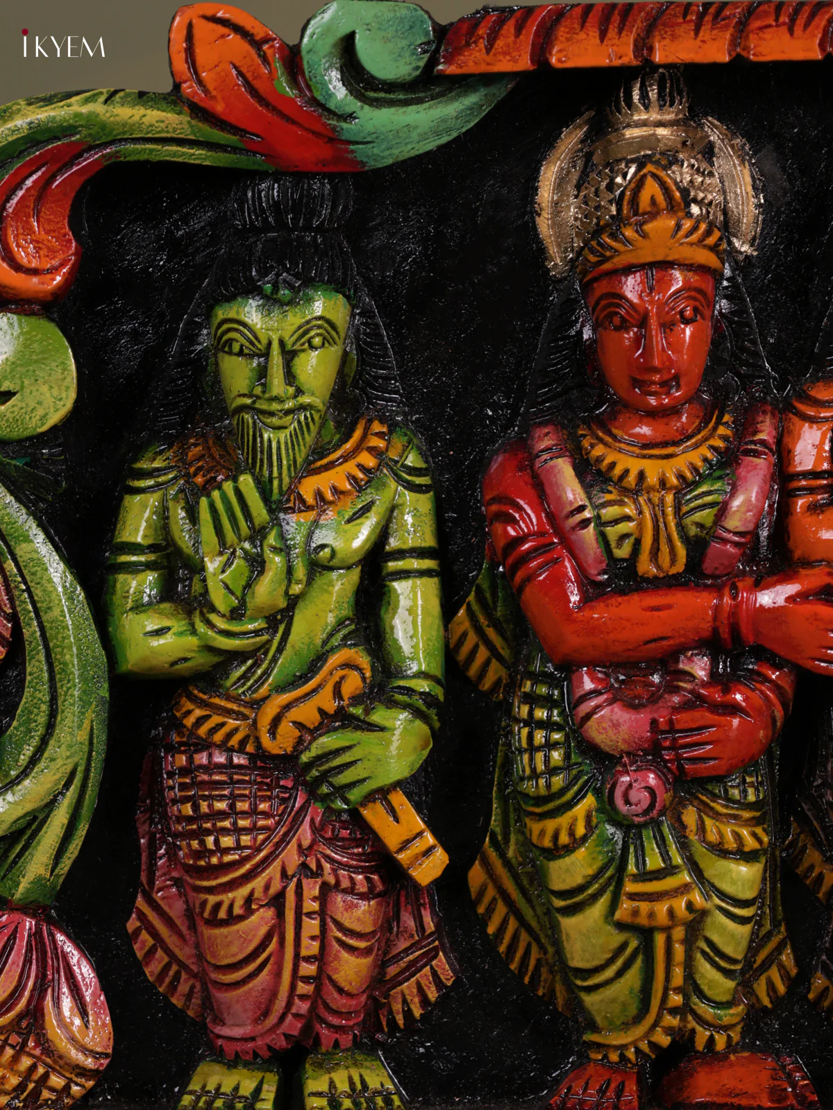 Wooden Hand Carved Painting - Srinivasa Kalyanam Panel - KEB0635 - Image 4