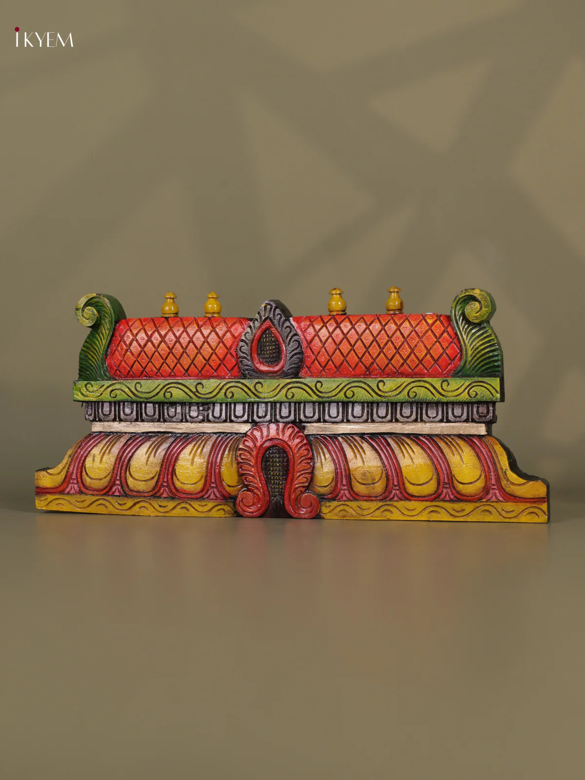 Wooden Hand Carved Painted - Gopuram Panel - (10x24) - KEB0703 - Image 2