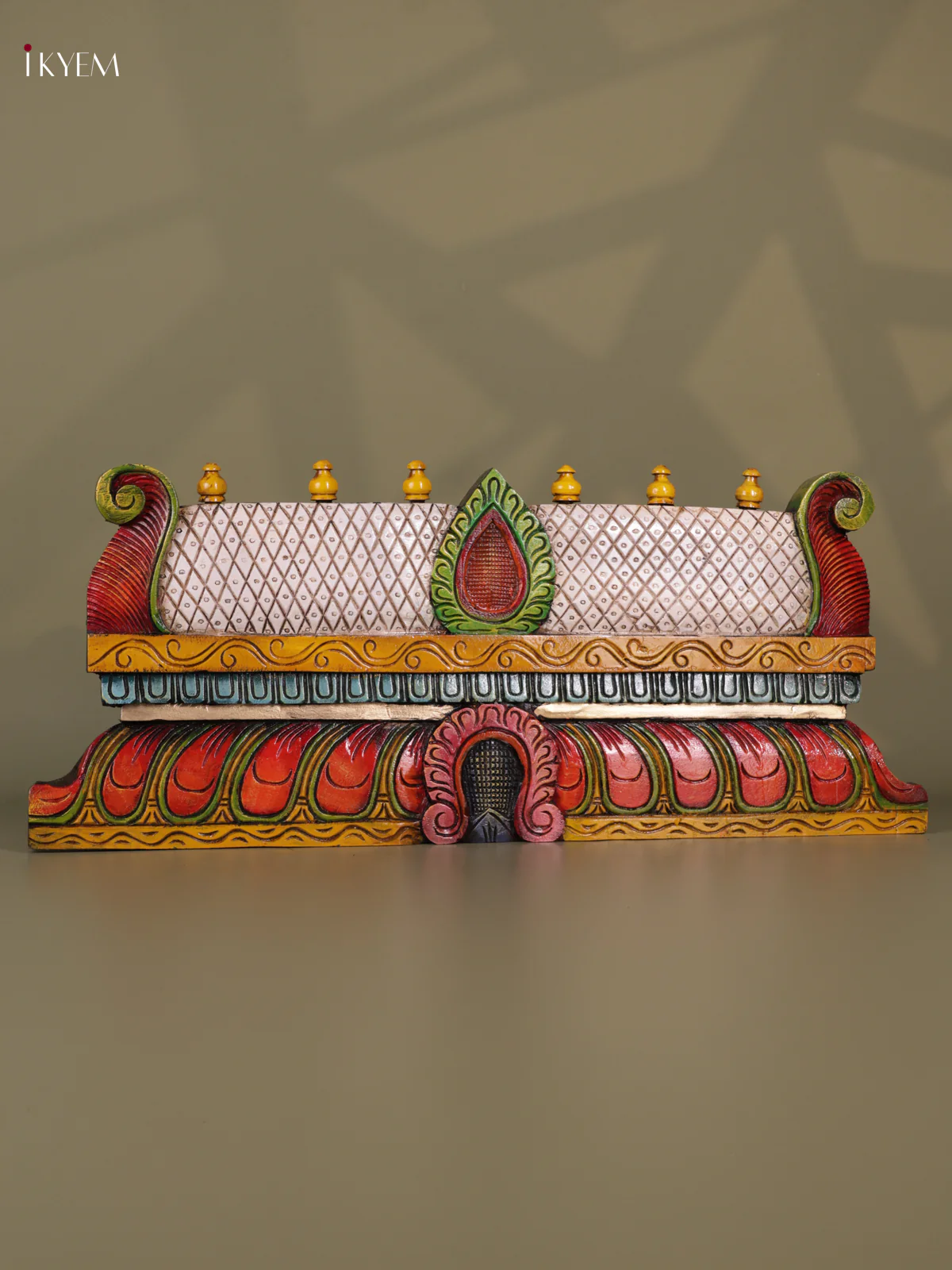 Wooden Hand Carved Painted - Gopuram Panel - (12x30) - KEB0706 - Image 3