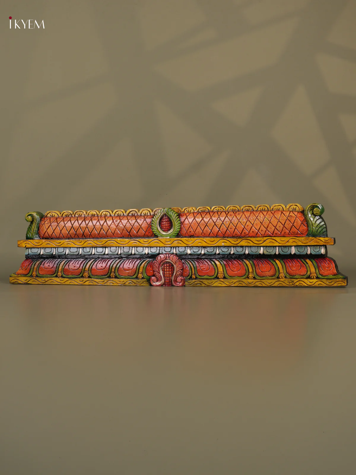 Wooden Hand Carved Painted - Gopuram Panel - (8x36) - KEB0708 - Image 2