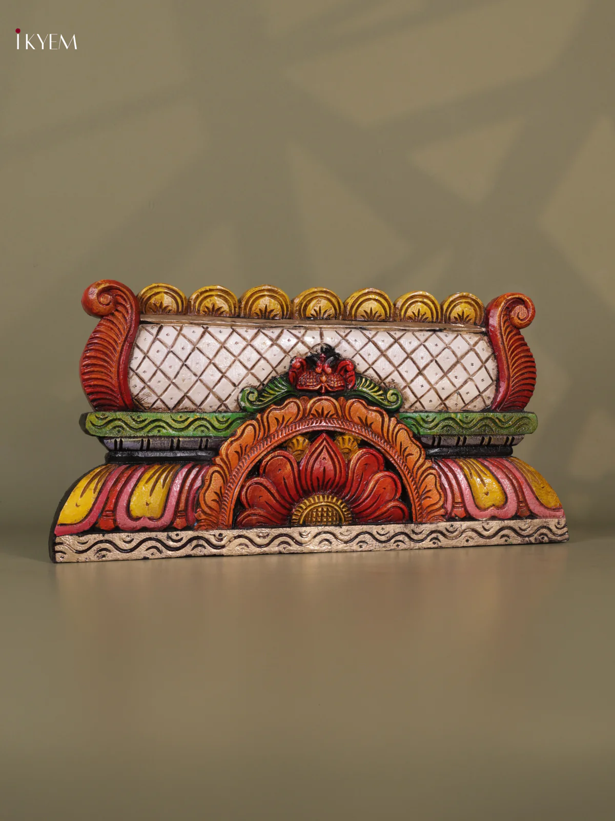 Wooden Hand Carved Painted - Gopuram Panel - (12x24) - KEB0709 - Image 3