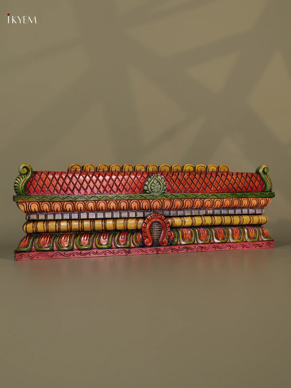 Wooden Hand Carved Painted - Gopuram Panel - (9x28) - KEB0711 - Image 3