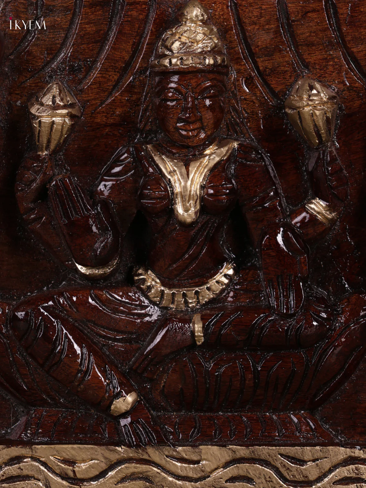 Wooden Gaja Lakshmi Panel - (8x24) - KEB0719 - Image 3