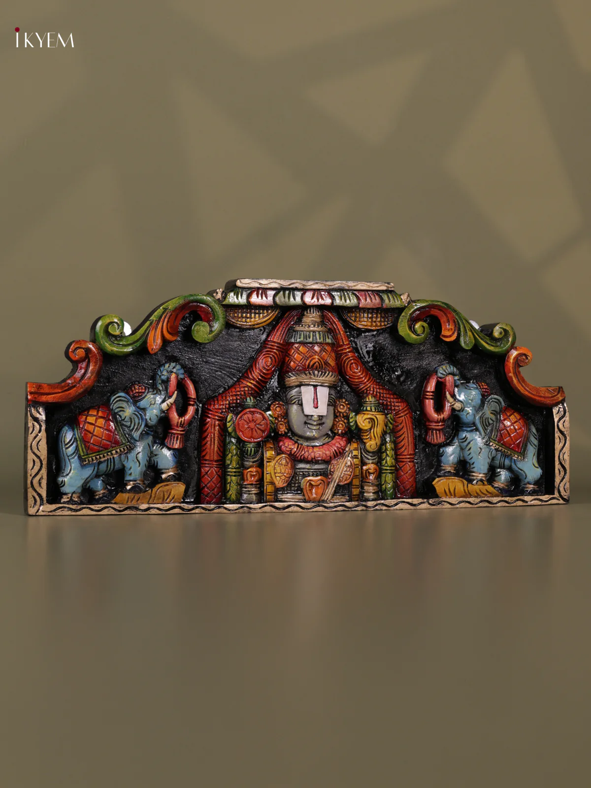 Wooden Hand Carved Painting - Balaji Panel - (10x24) - KEB0720 - Image 2