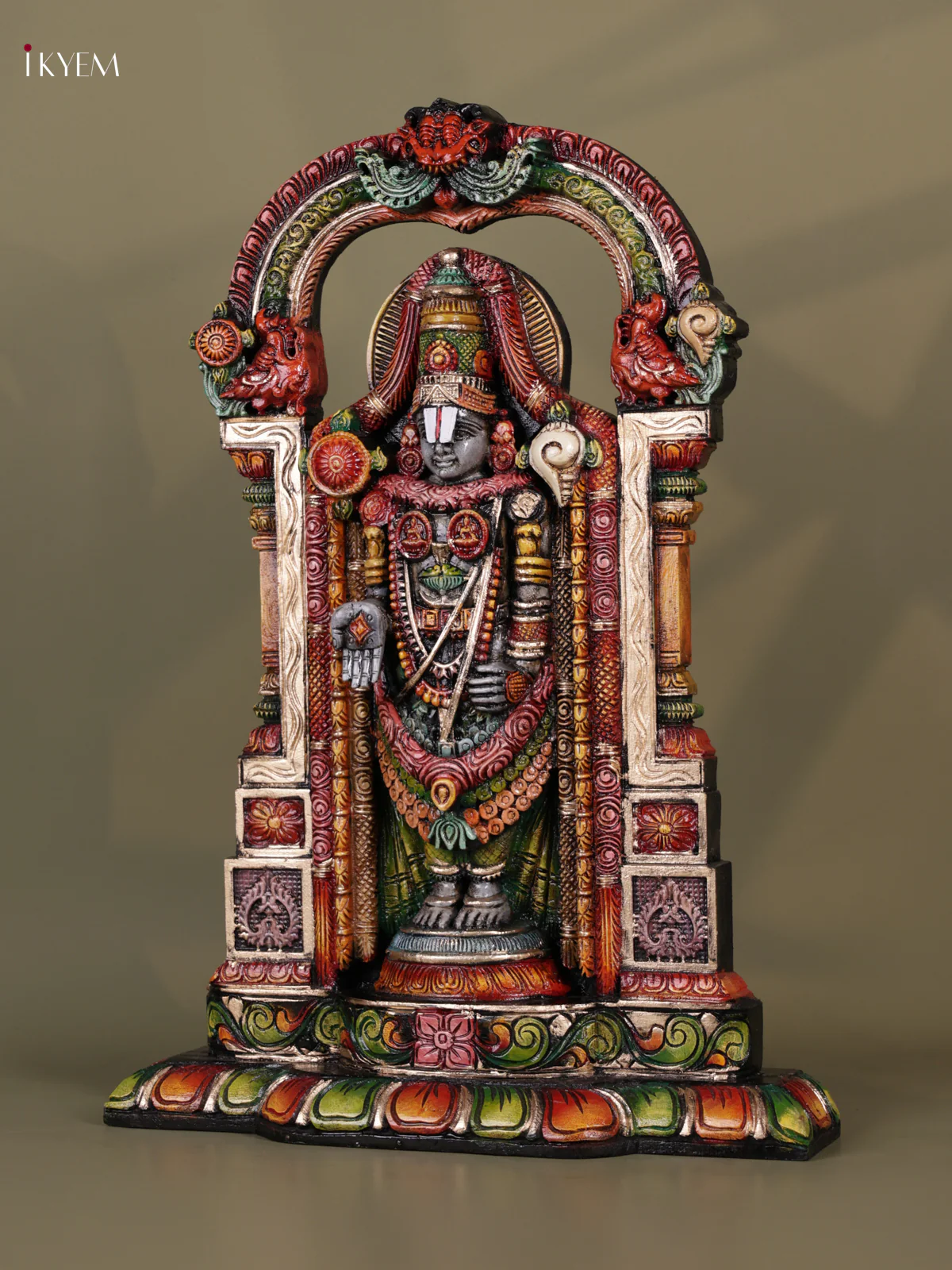 Wooden Hand Carved Painted - Balaji Statue - (25x18) - KEB0732 - Image 4