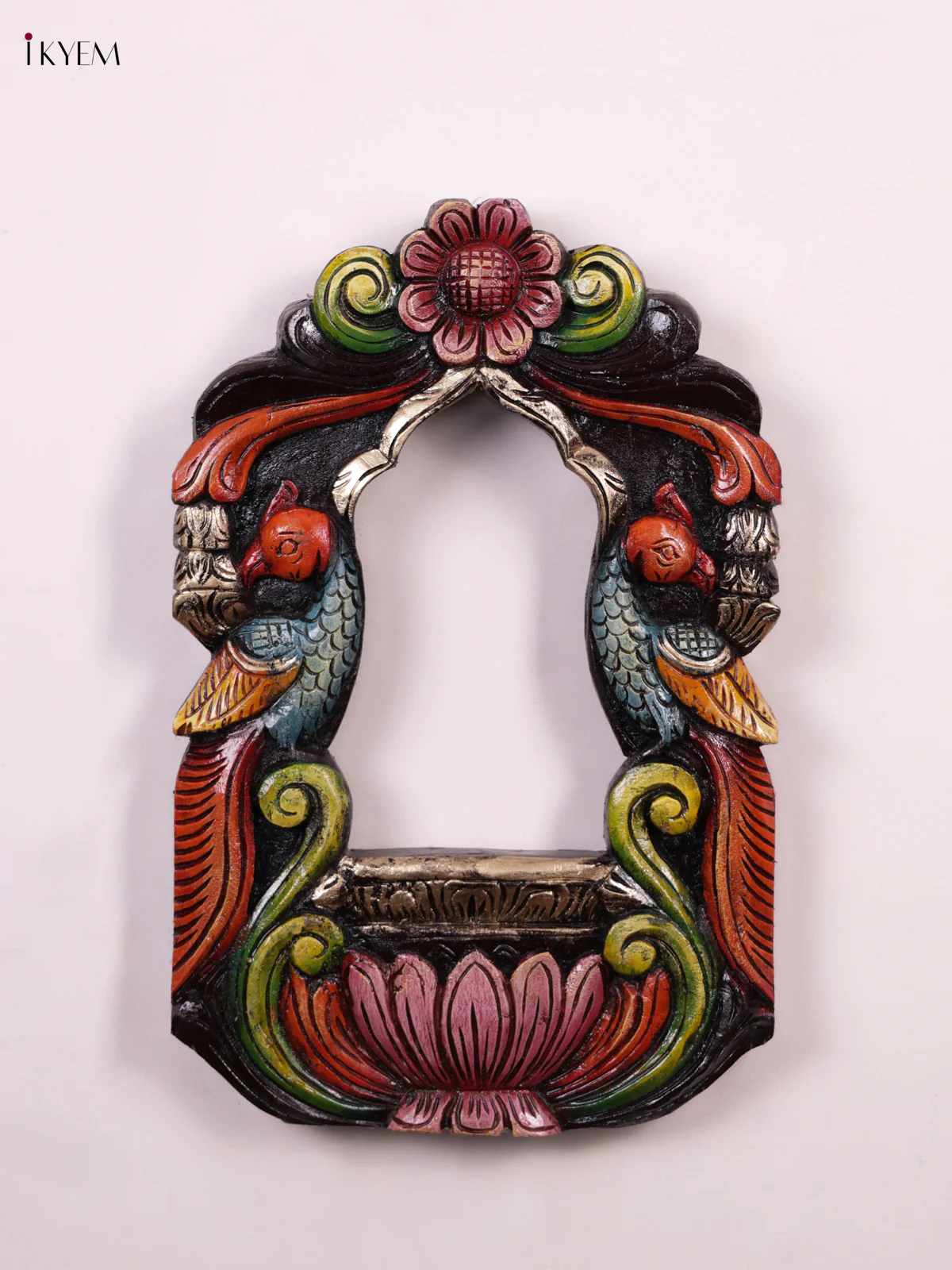 Wooden Hand Carved Painted - Parrot Mirror/Wall Frame - KEB0902