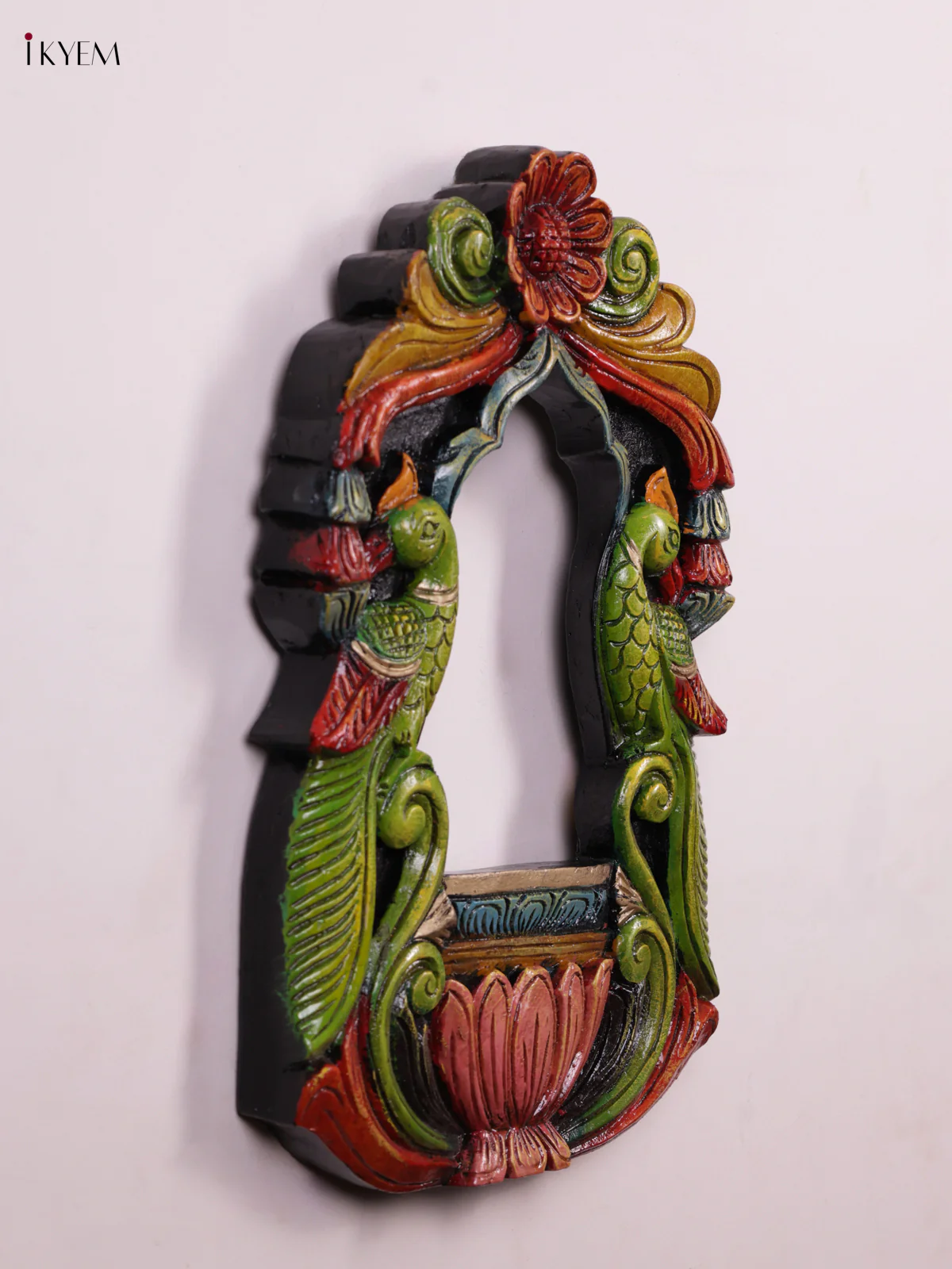 Wooden Hand Carved Painted - Parrot Mirror/Wall Frame - KEB0905 - Image 3