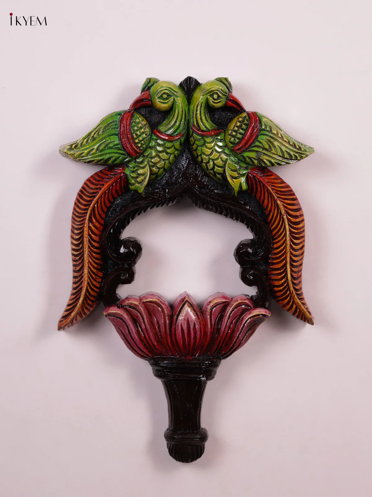 Wooden Hand Carved Painted - Parrot Mirror/Wall Frame - KEB0908