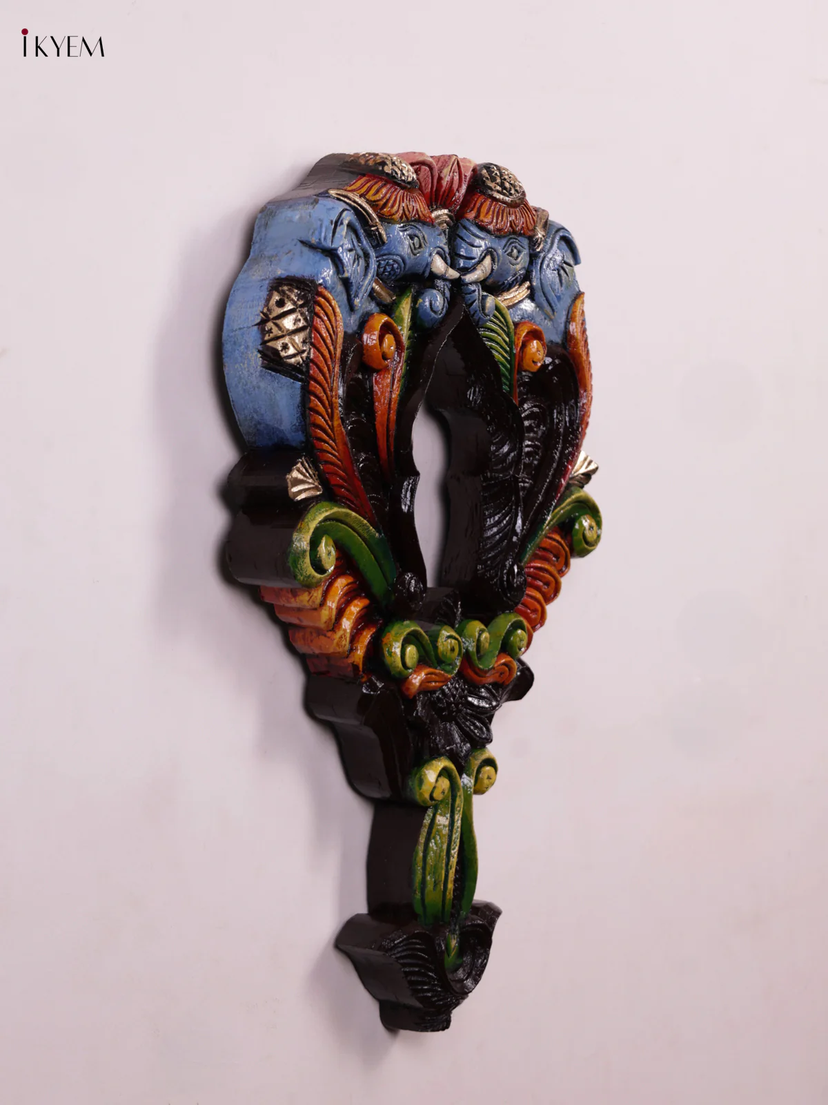 Wooden Hand Carved Painted - Elephant Mirror/Wall Frame - KEB0910 - Image 3