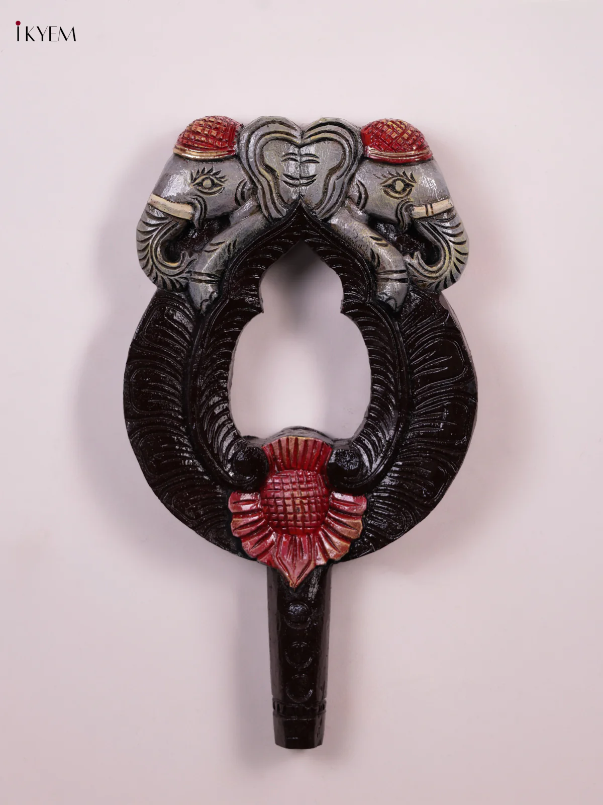 Wooden Hand Carved Painted - Elephant Mirror/Wall Frame - KEB0911