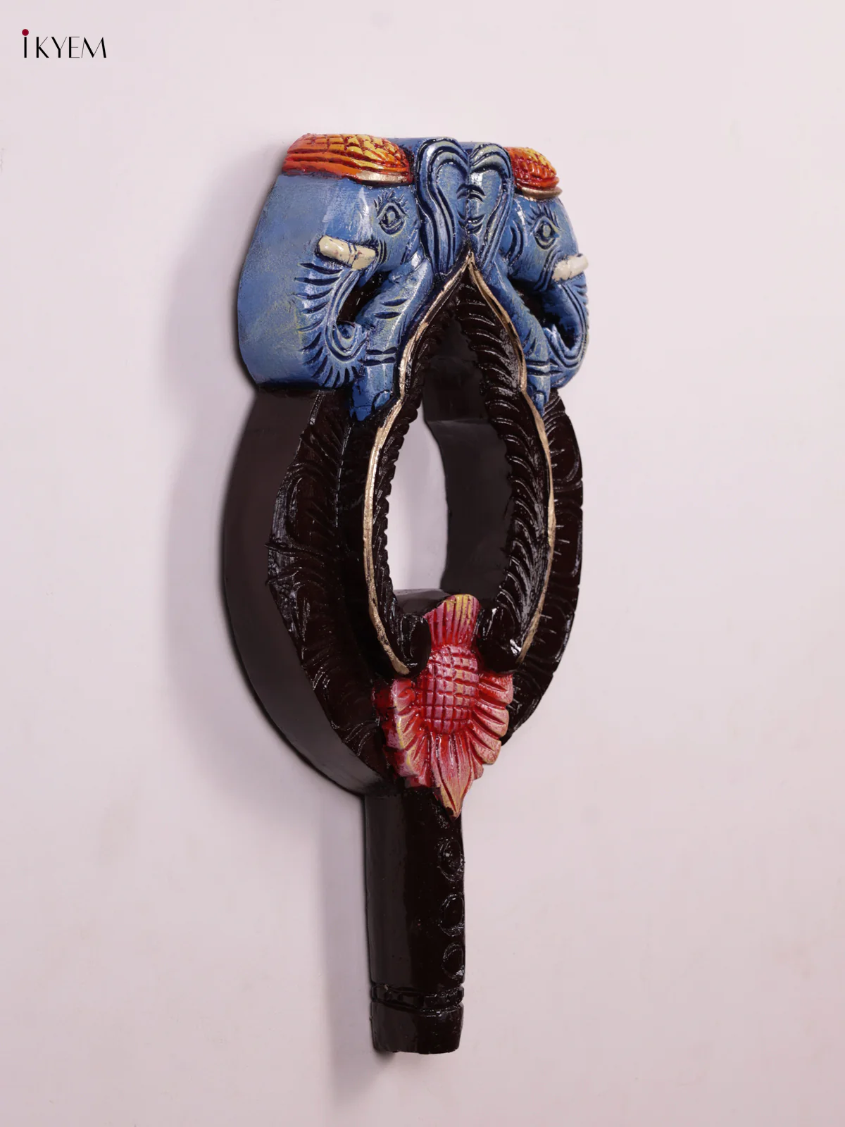 Wooden Hand Carved Painted - Elephant Mirror/Wall Frame - KEB0912 - Image 3