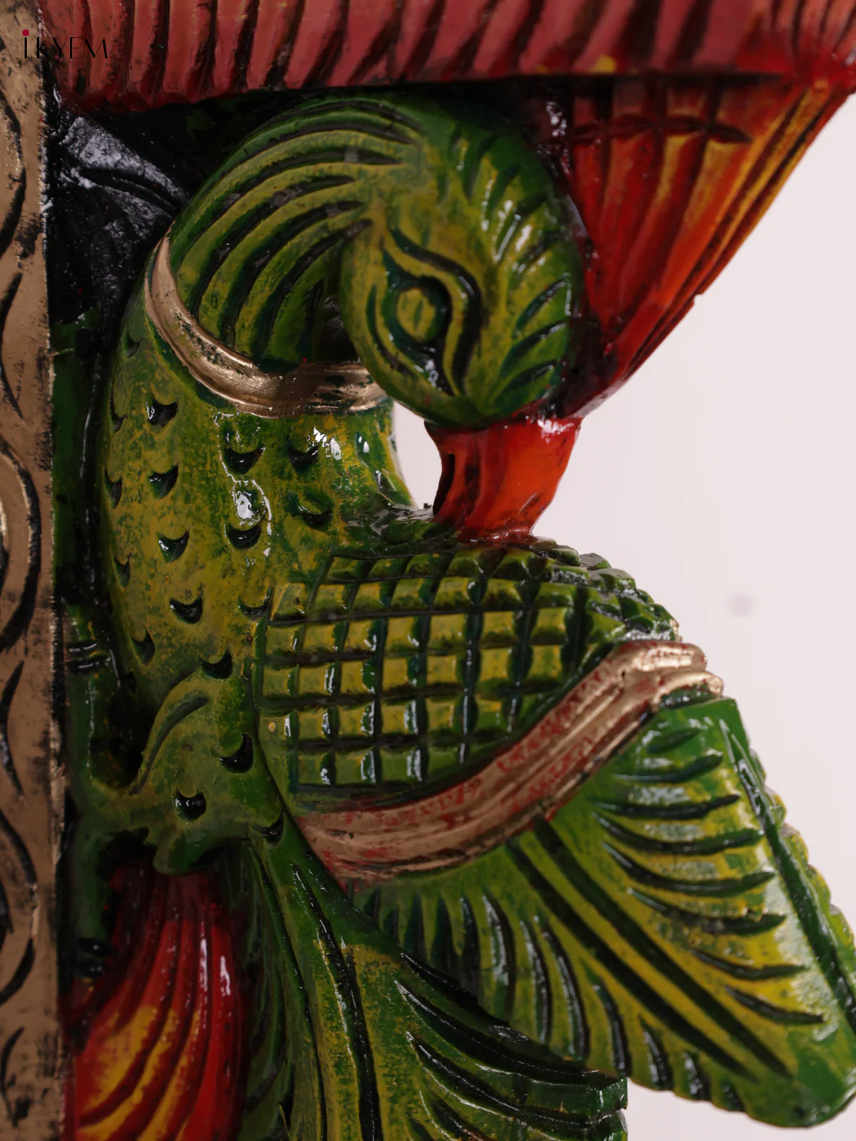 Wooden Hand Carved Painted - Parrot Wall Bracket - Set OF - 2 - Image 2