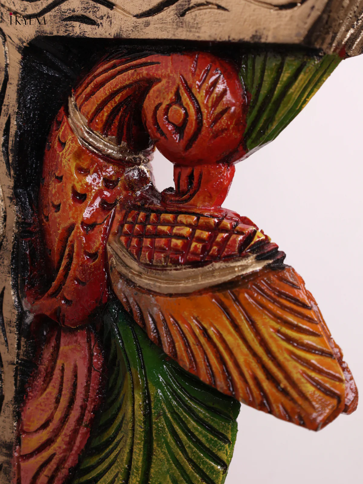 Wooden Hand Carved Painted - Parrot Wall Bracket - Set OF - 2 - KEB0947 - Image 2