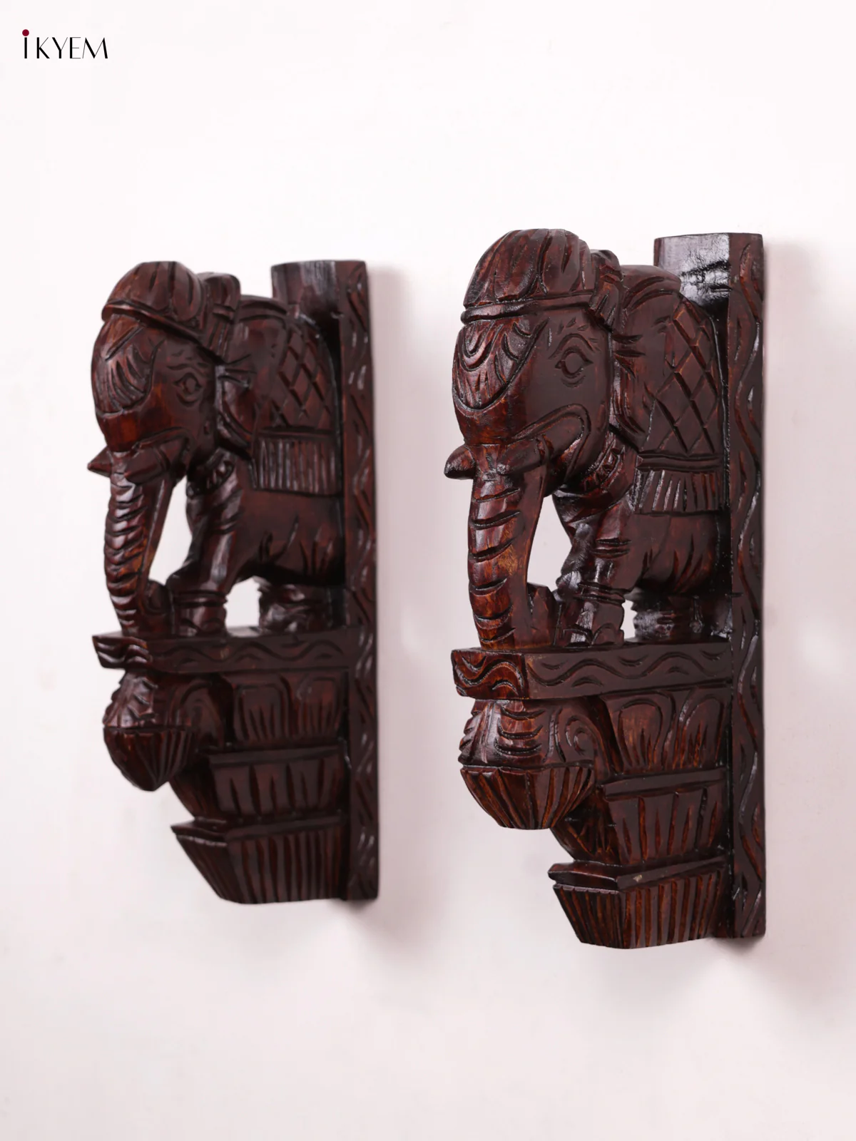 Wooden Elphant Wall Bracket - Set OF - 2
