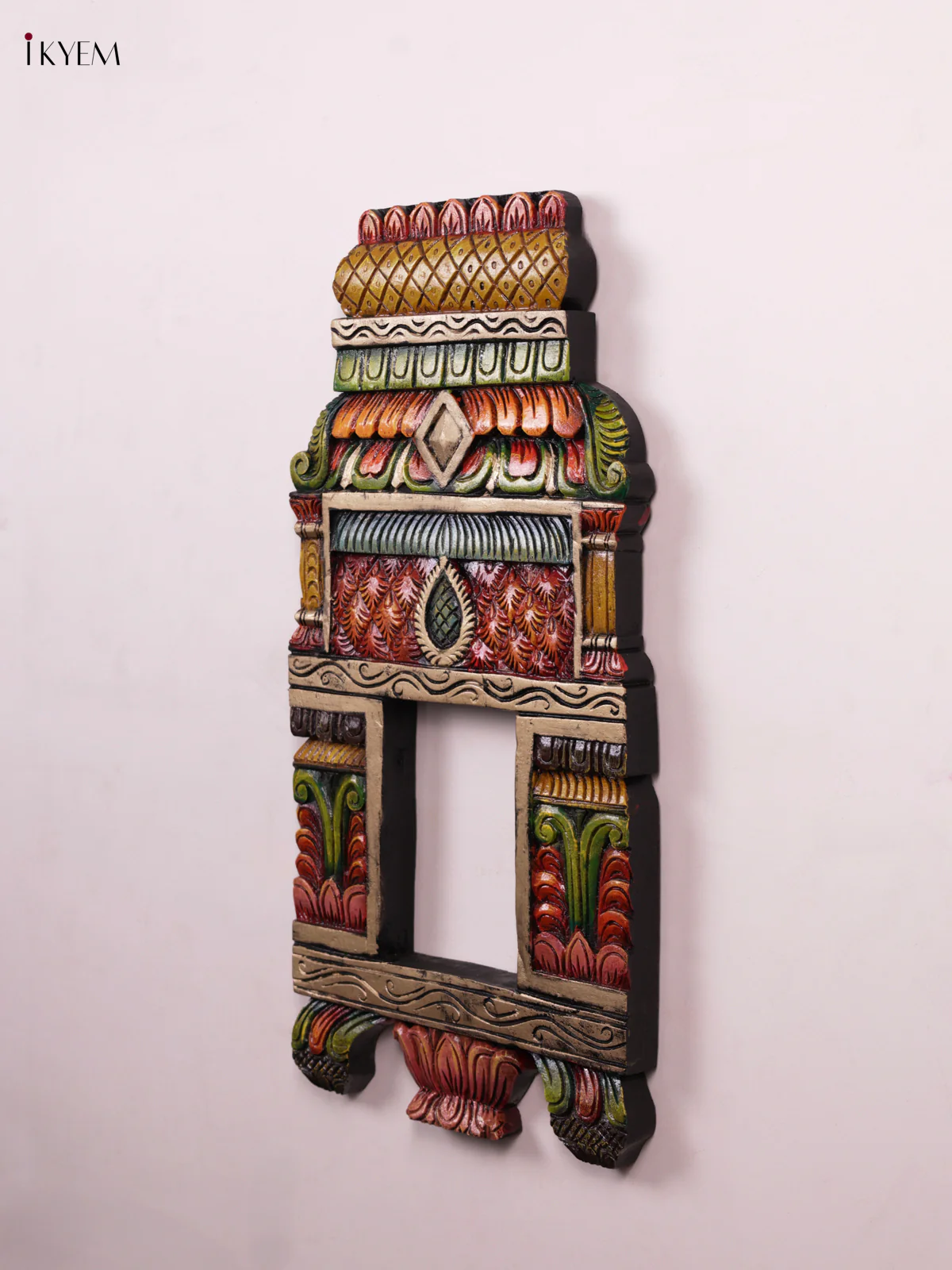 Wooden Hand Carved Painted - Gopuram Panel - (24x12) - KEB0962 - Image 2