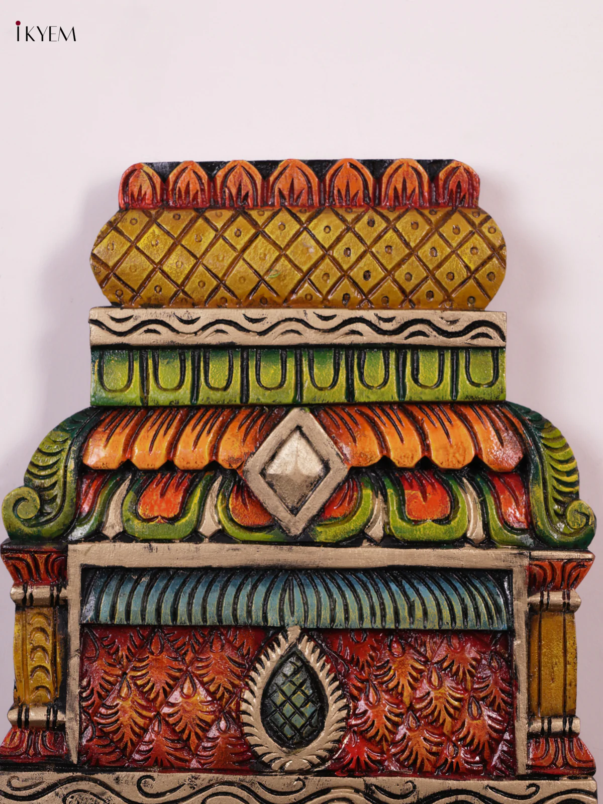 Wooden Hand Carved Painted - Gopuram Panel - (24x12) - KEB0962 - Image 3