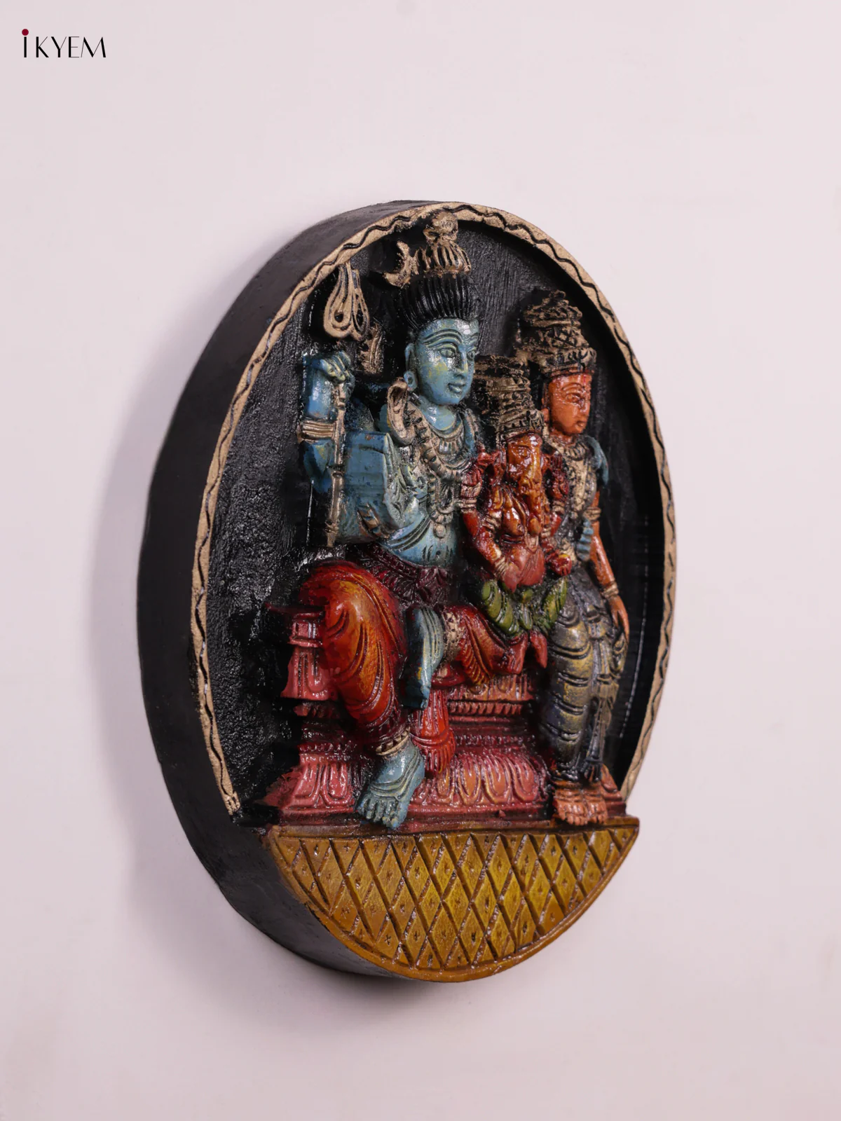 Wooden Hand Carved Painted - Sivan Parvathi Panel - (12x12) - KEB0985 - Image 3