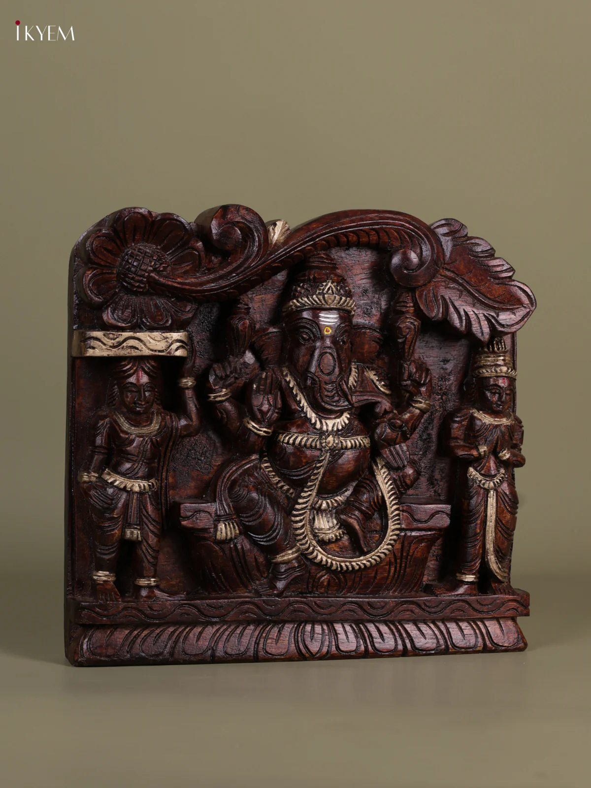 Wooden -Ganesha Panel - (12x12) - KEB0996 - Image 3