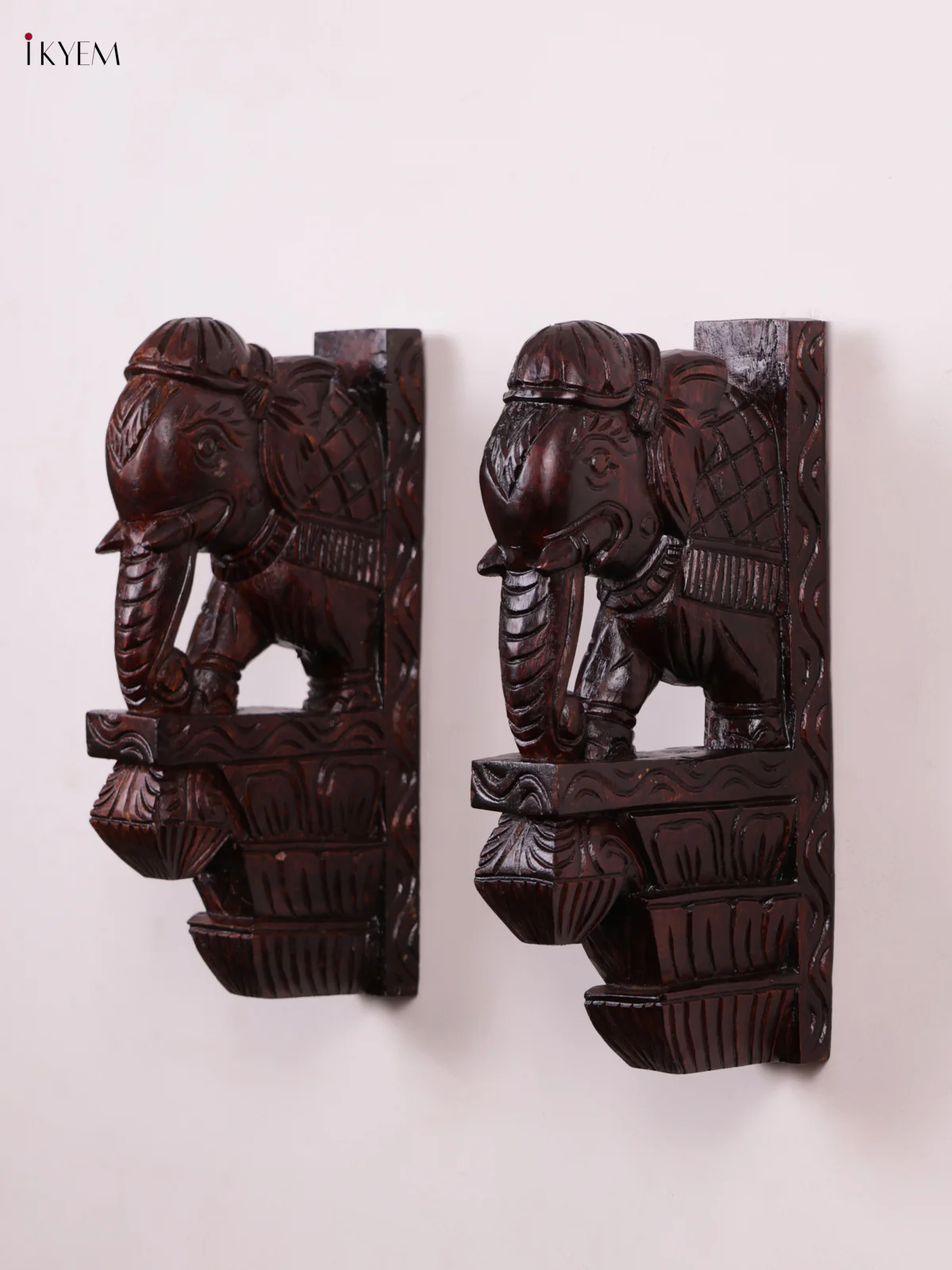 Wooden Elephant Wall Bracket - Set OF - 2 - KEB0998