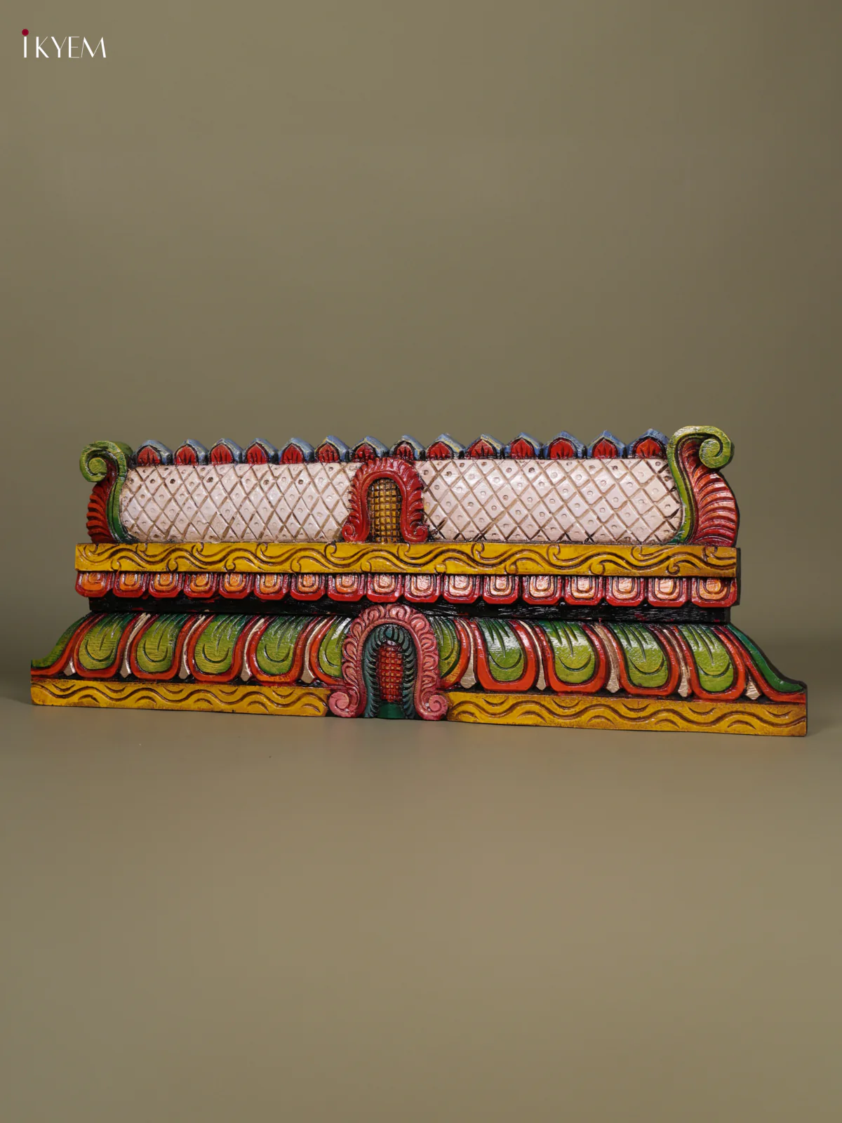 Wooden Hand Carved Painted Gopuram Panel - KEB1101 - Image 3