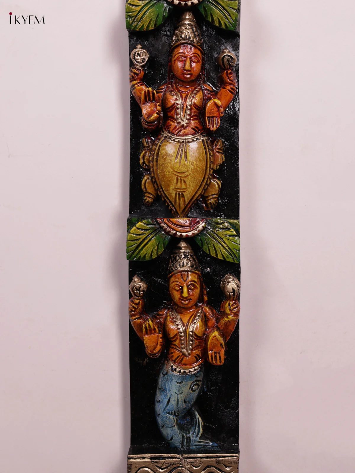 Hand-Painted Wooden Vertical Dasavatharam Panel Set - KEB1102 - Image 4