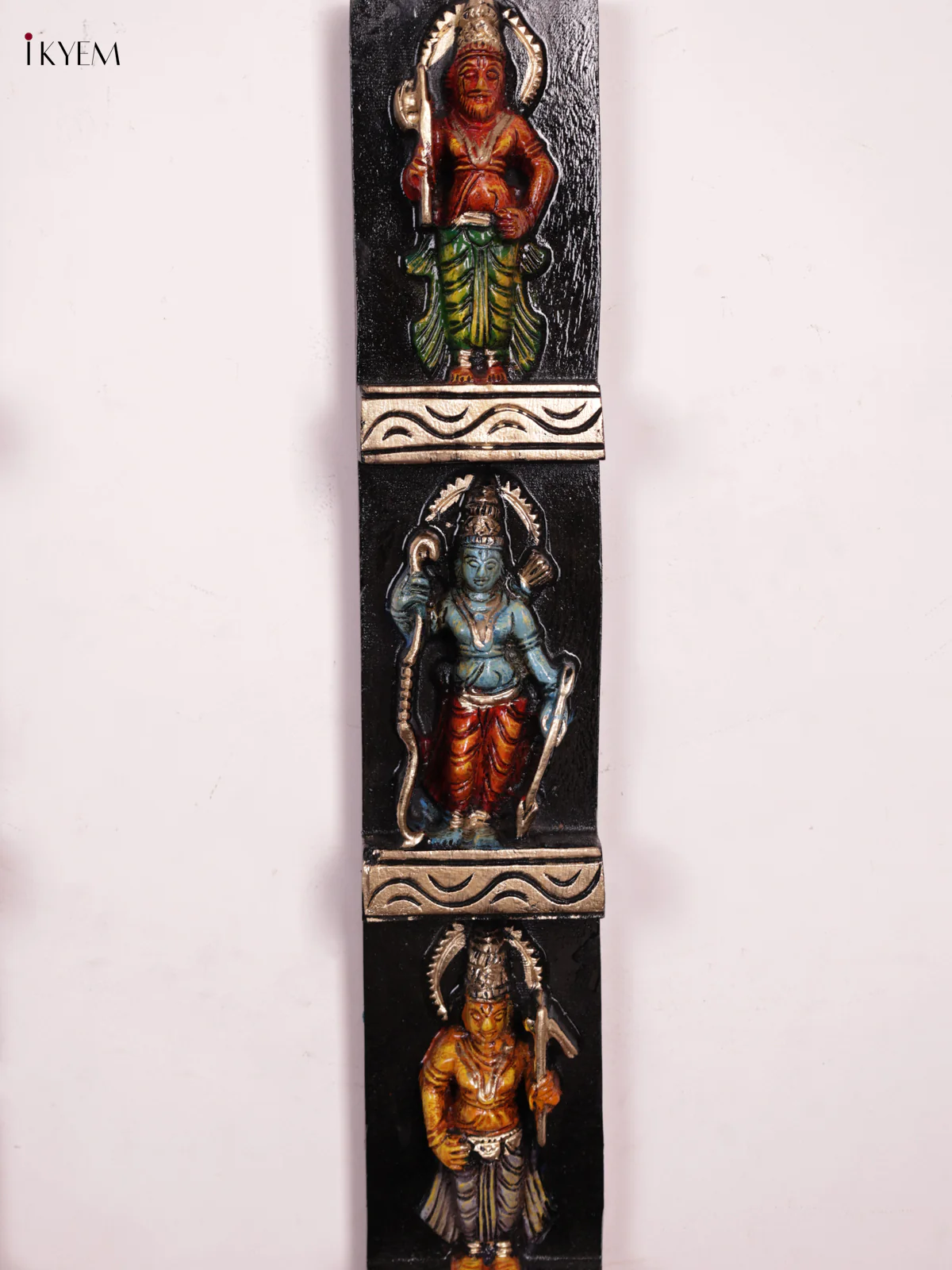Hand-Painted Wooden Vertical Dasavatharam Panel Set - KEB1103 - Image 2