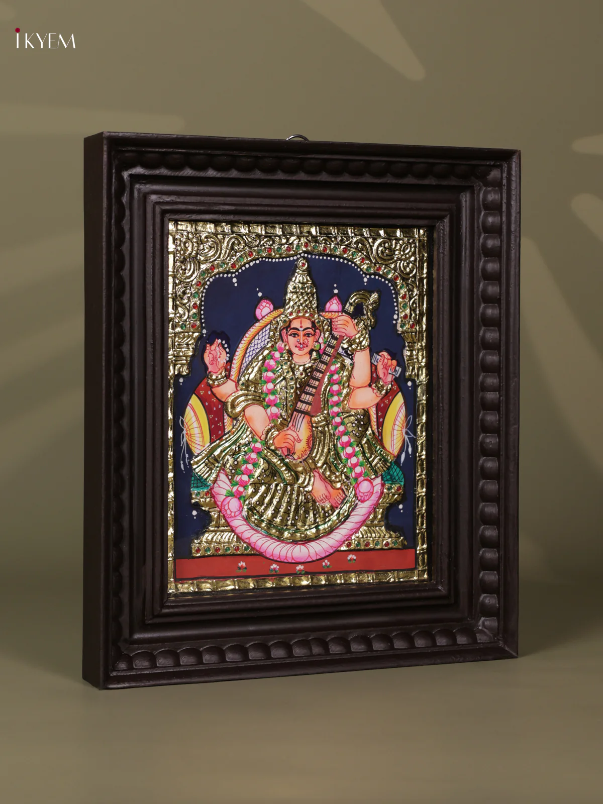 Saraswathi Tanjore painting (13*11) - KEB1218 - Image 3