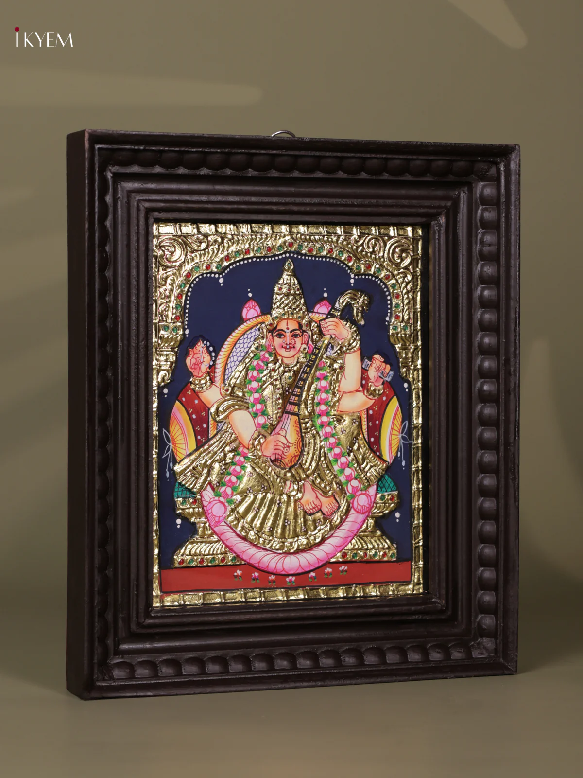 Saraswathi Tanjore painting (13*11) - KEB1219 - Image 3