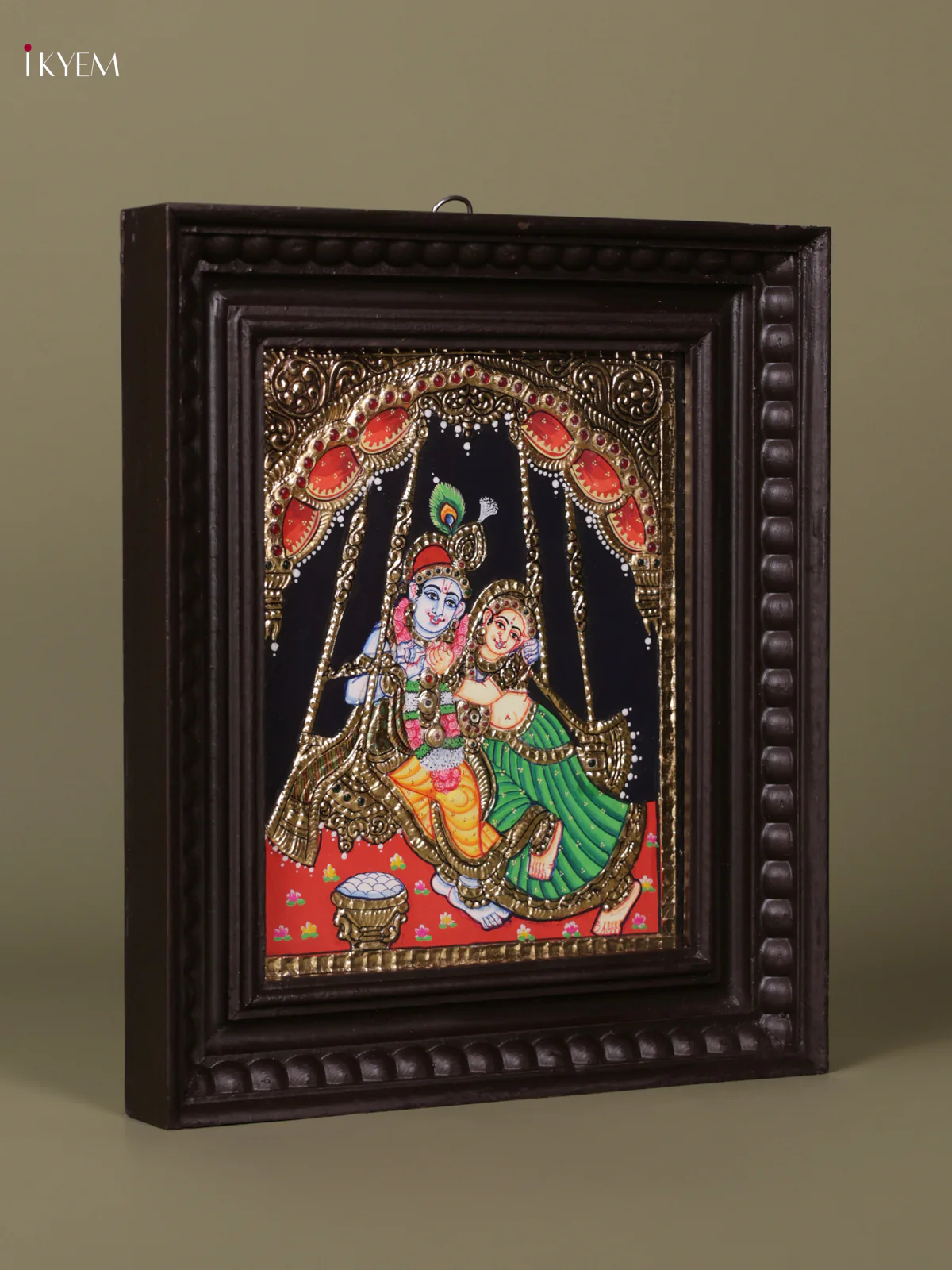Radha Krishna Tanjore painting (13*11) - KEB1230 - Image 3