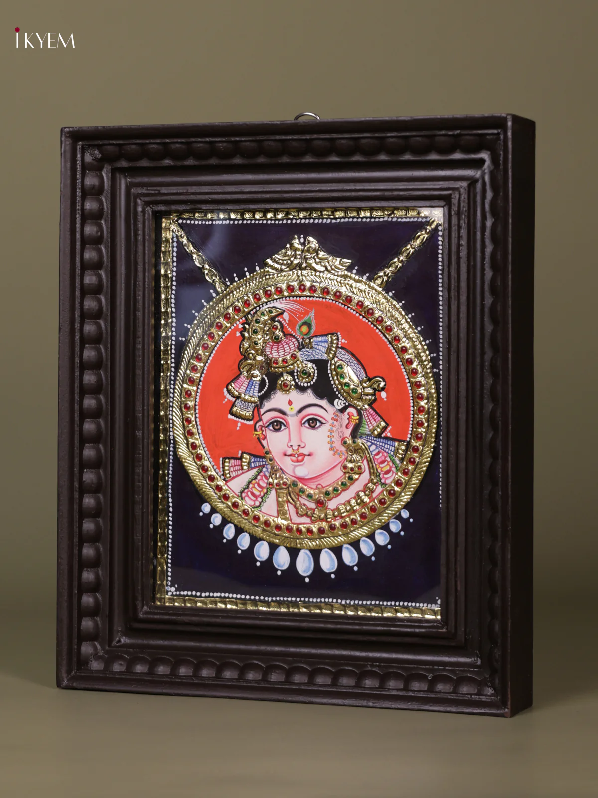 Baby Krishna Tanjore painting (13*11) - KEB1248 - Image 2