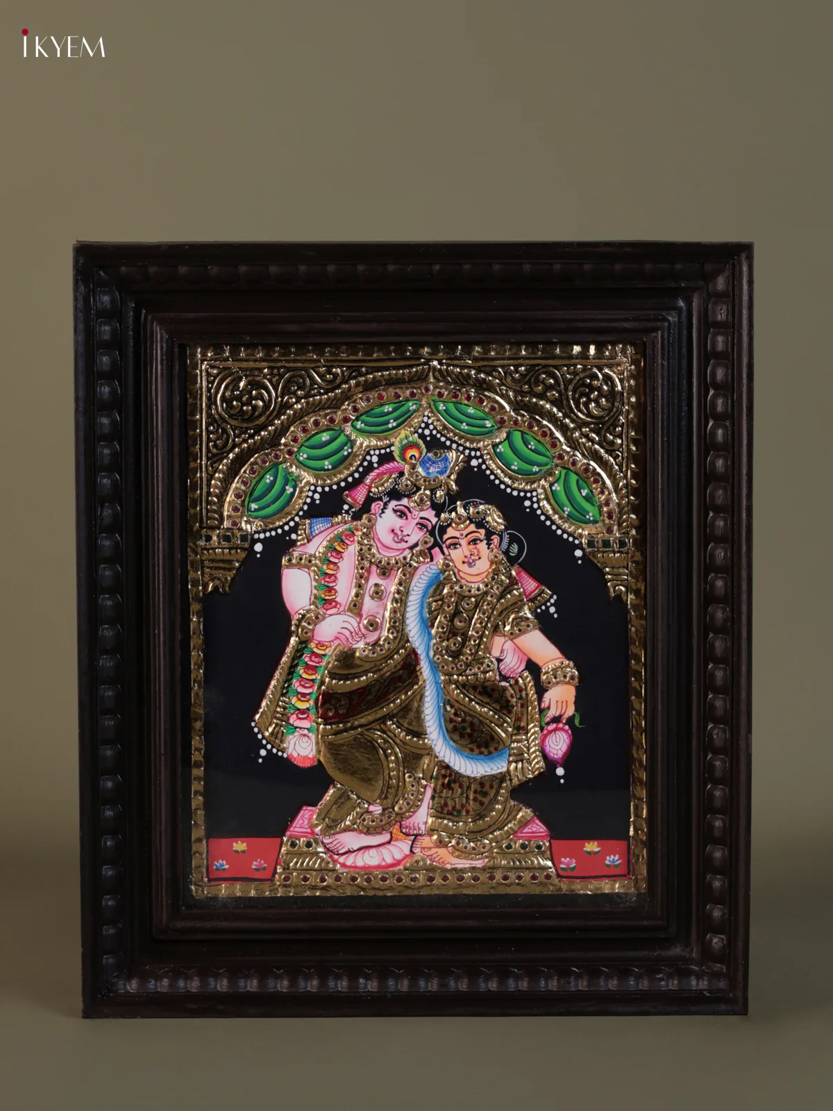 Krishna Rukmini Tanjore painting (15*13) - KEB1263