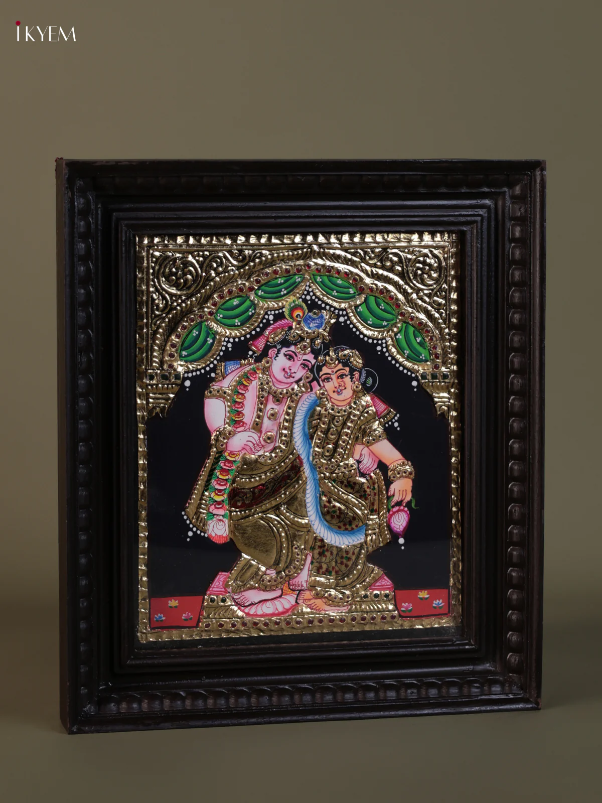 Krishna Rukmini Tanjore painting (15*13) - KEB1263 - Image 2