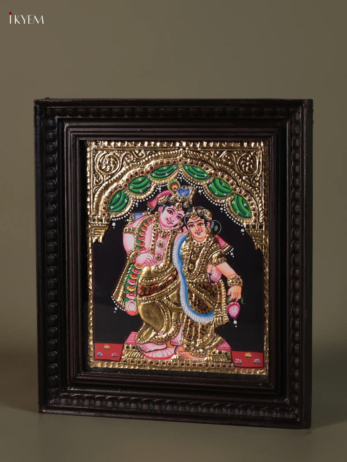 Krishna Rukmini Tanjore painting (15*13) - KEB1263 - Image 3