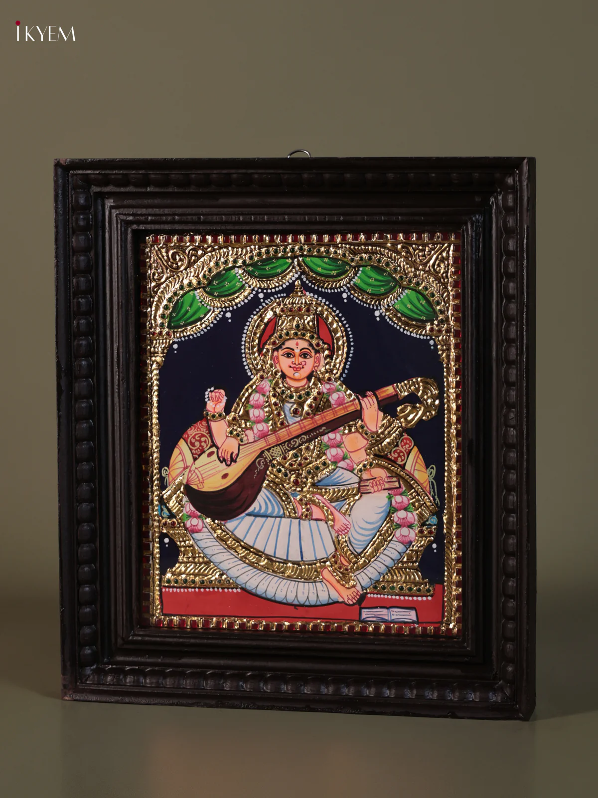 Saraswathi Tanjore painting (15*13) - KEB1283 - Image 3