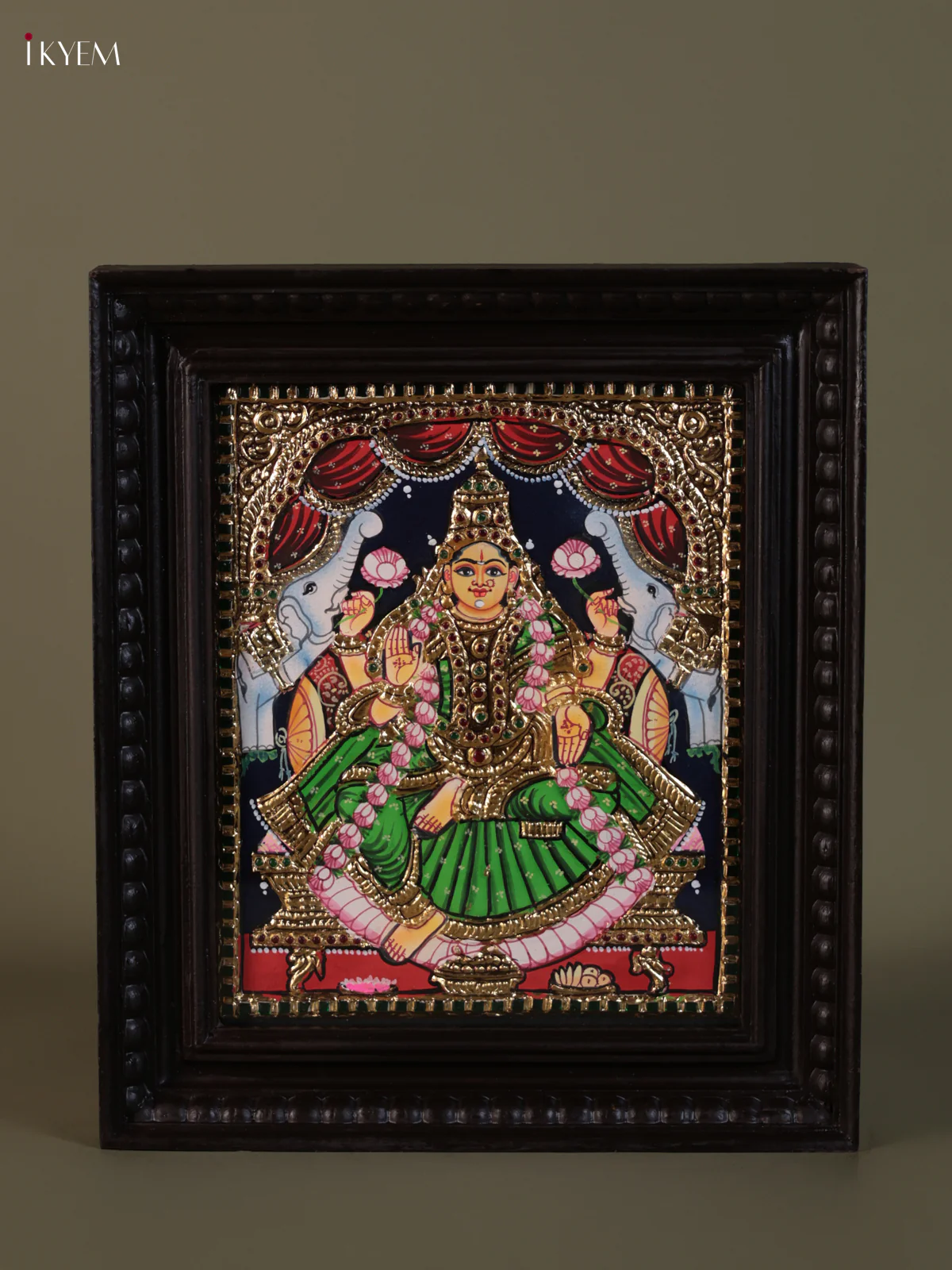 Gaja Lakshmi Tanjore painting (15*13) - KEB1285