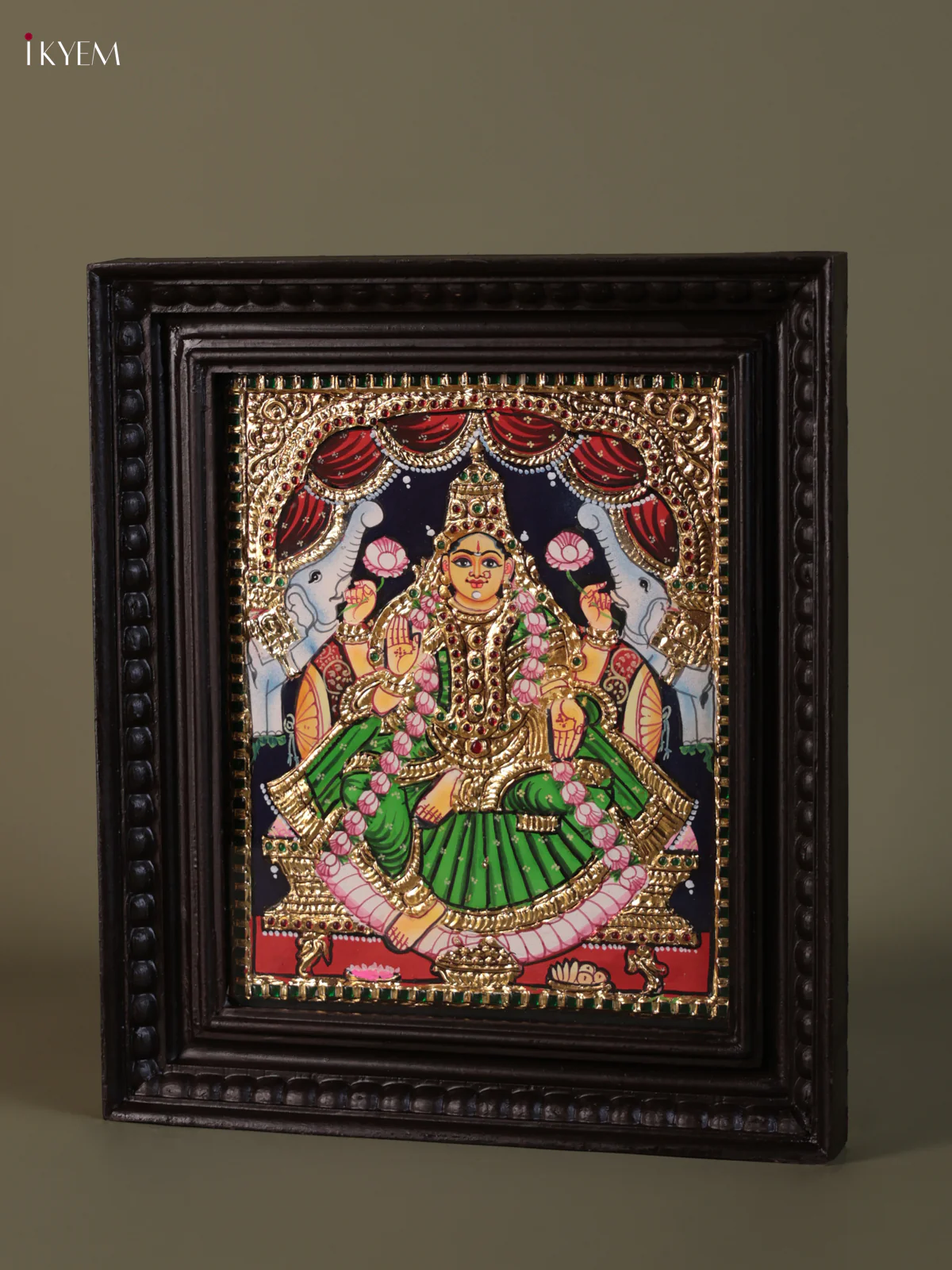 Gaja Lakshmi Tanjore painting (15*13) - KEB1285 - Image 3