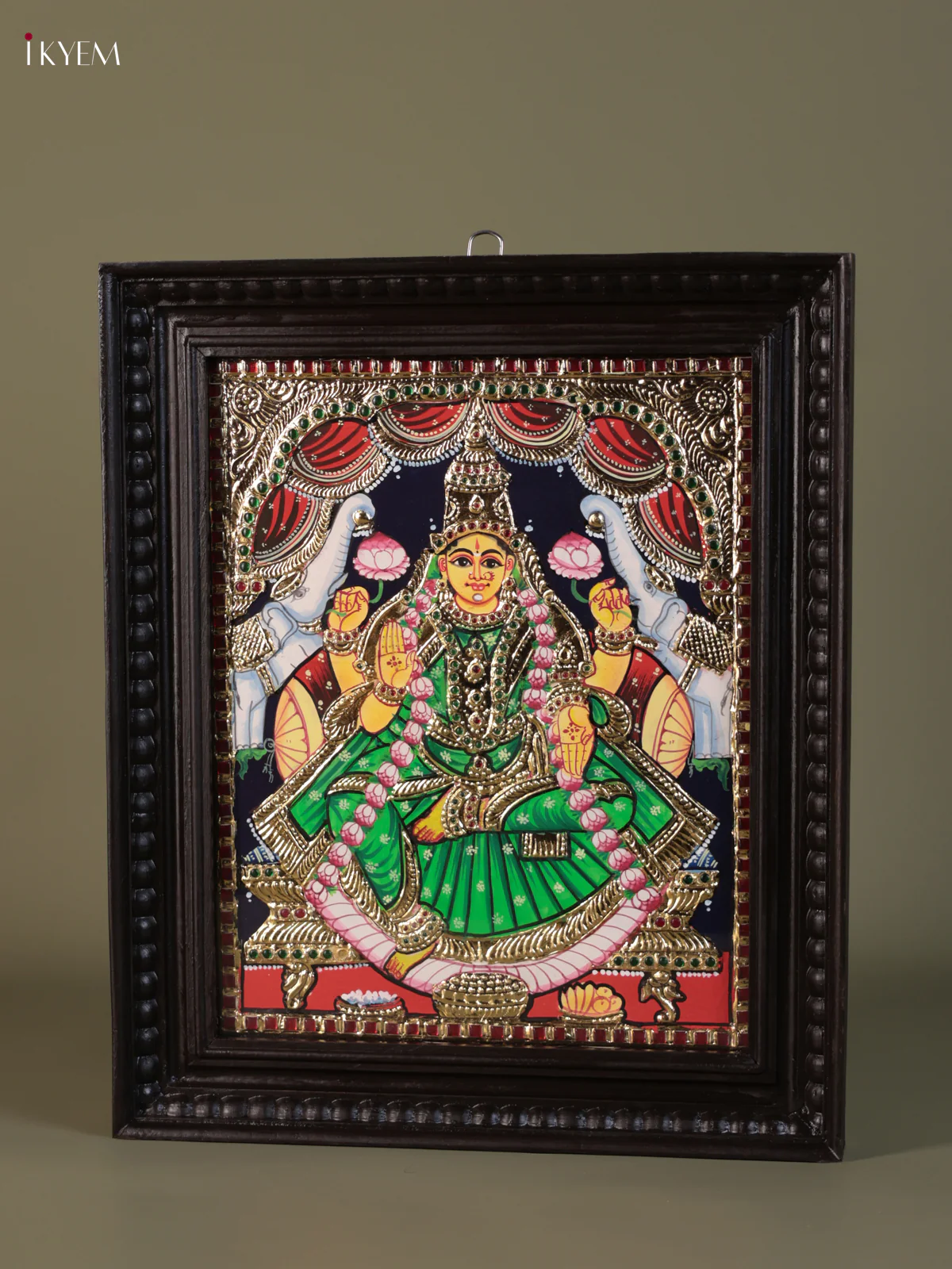 Gaja Lakshmi Tanjore painting (18*15) - KEB1297 - Image 3