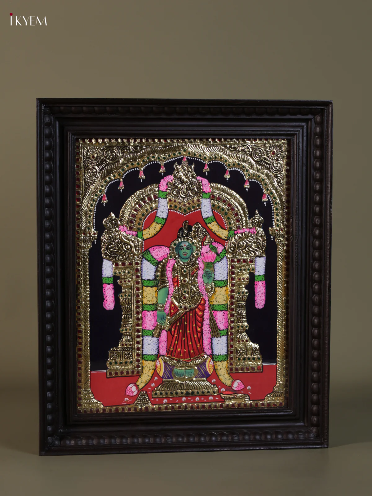 Meenakshi Amman Tanjore painting (18*15) - KEB1300 - Image 2